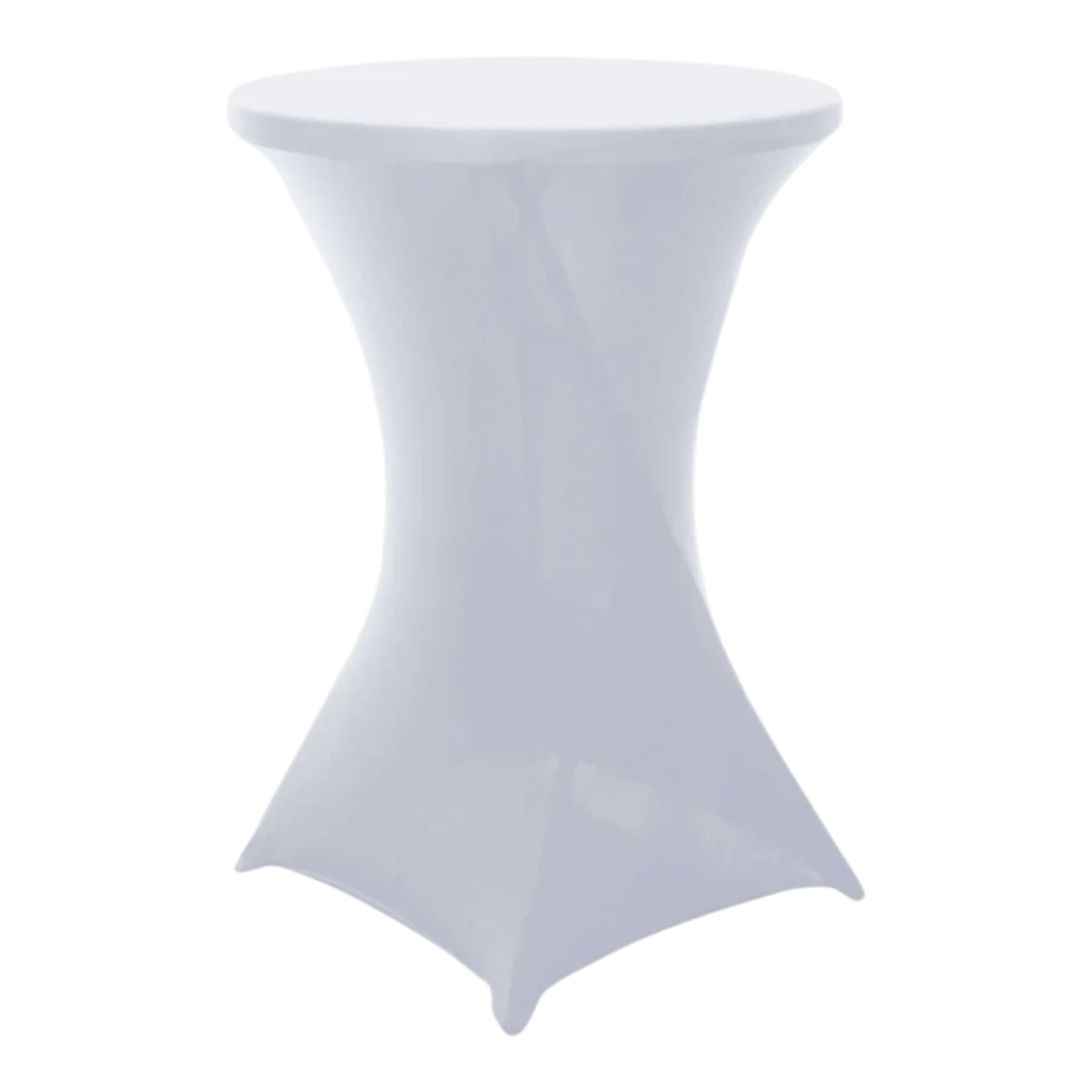 White spandex cocktail table cover rental in Atlanta GA for cocktail hours and receptions