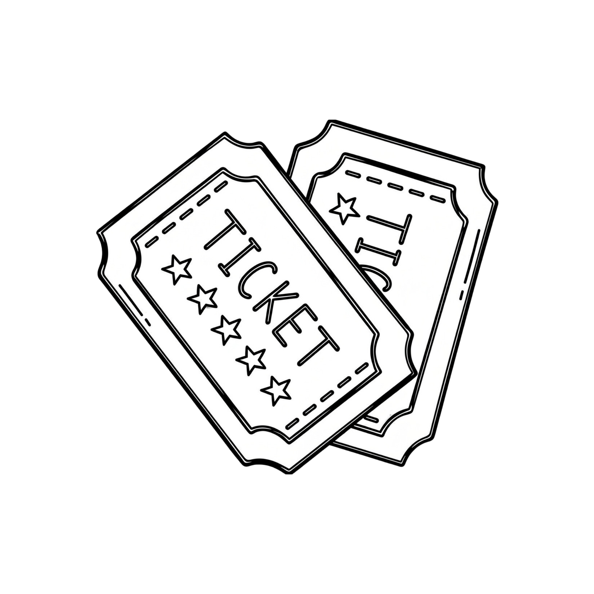 A black and white line drawing of a cat sitting on a chair, with a person in the background.