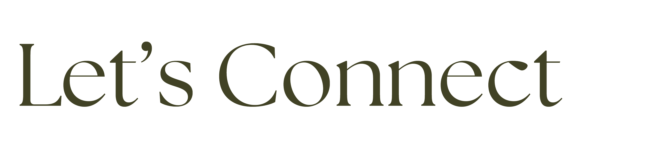 Text saying "Let's Connect" in large serif font