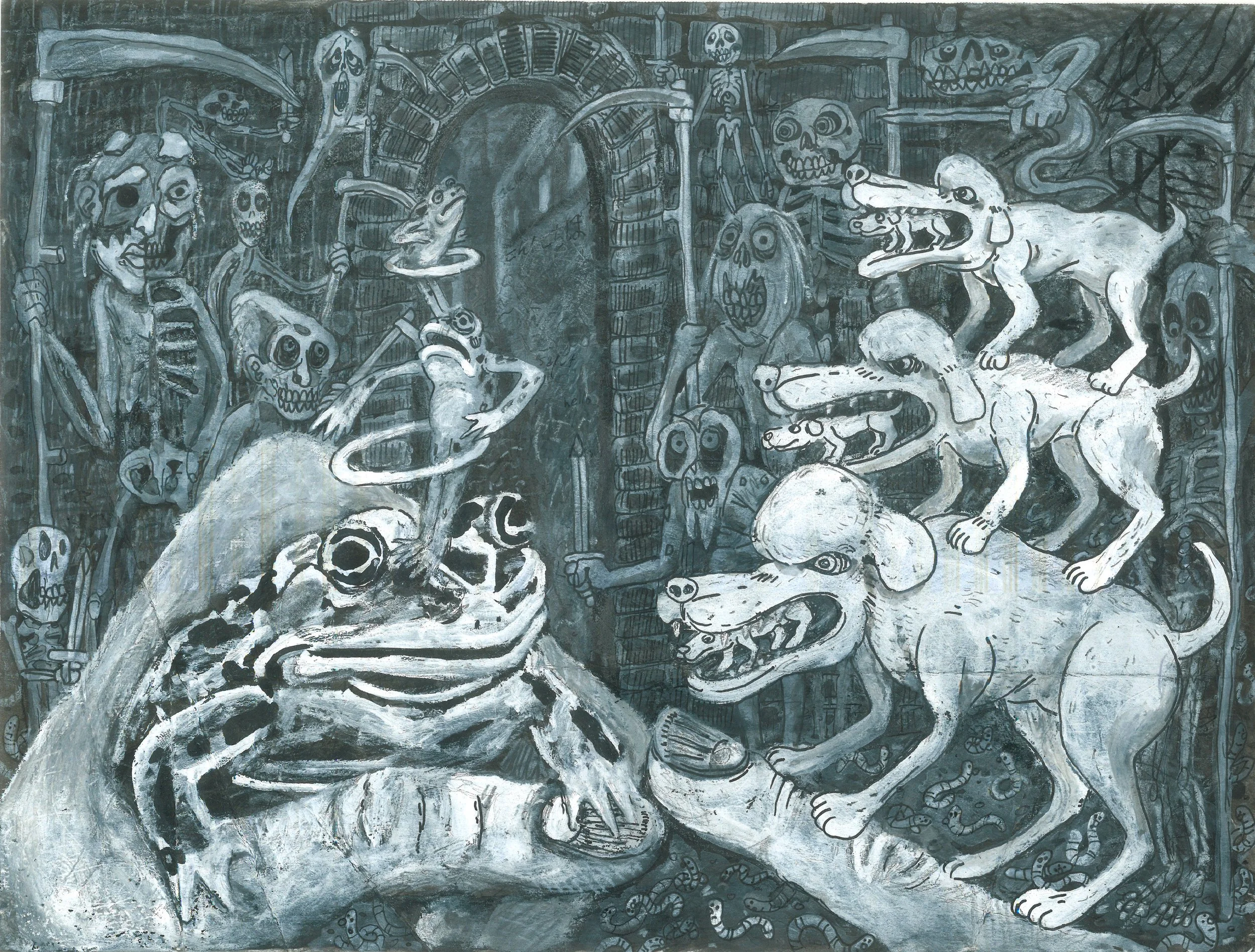 With Dogged Courage and Frogged Optimism, 12" x 9", 2024