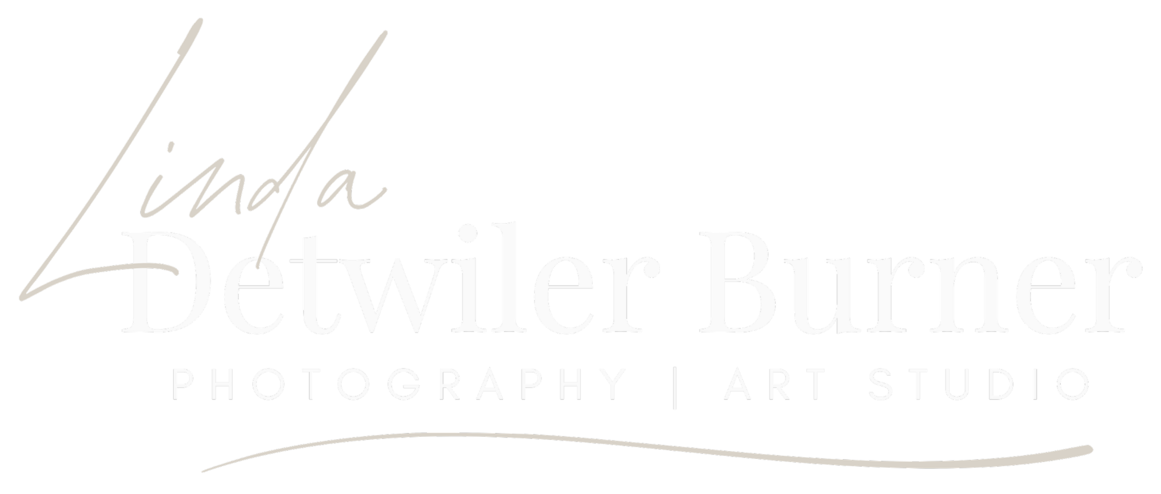 Logo for Linda Detweiler Burner Photography and Art Studio with elegant script and serif fonts.
