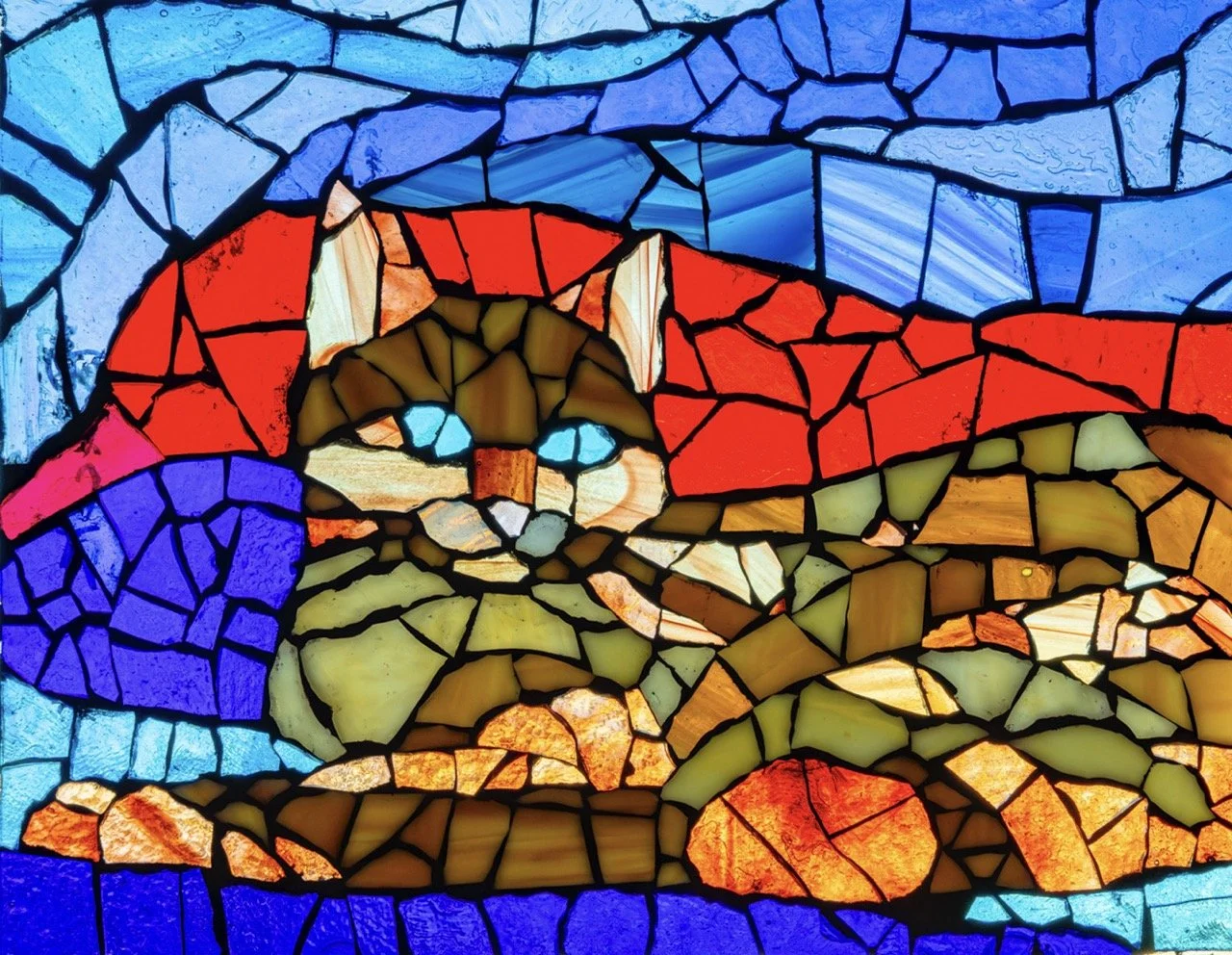 The cat - glass on glass mosaic- Large.jpeg