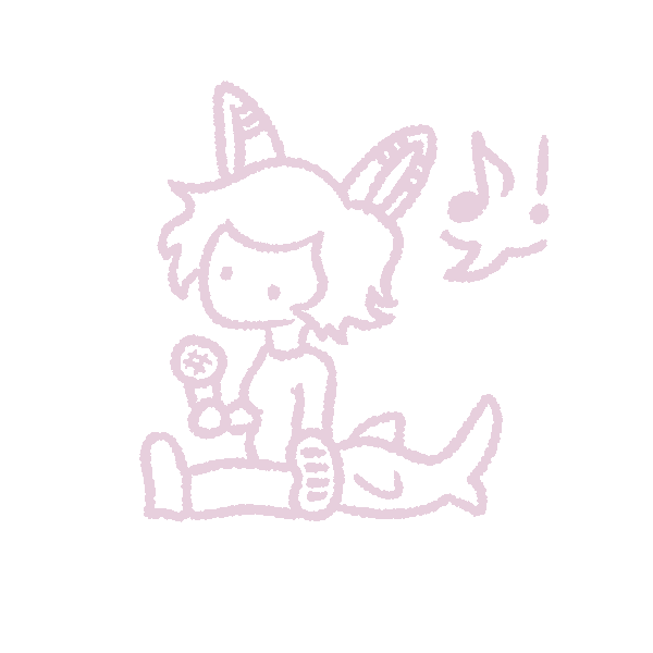 A simple animation of the sharksona singing into a microphone (which is not plugged in but they don't know that)