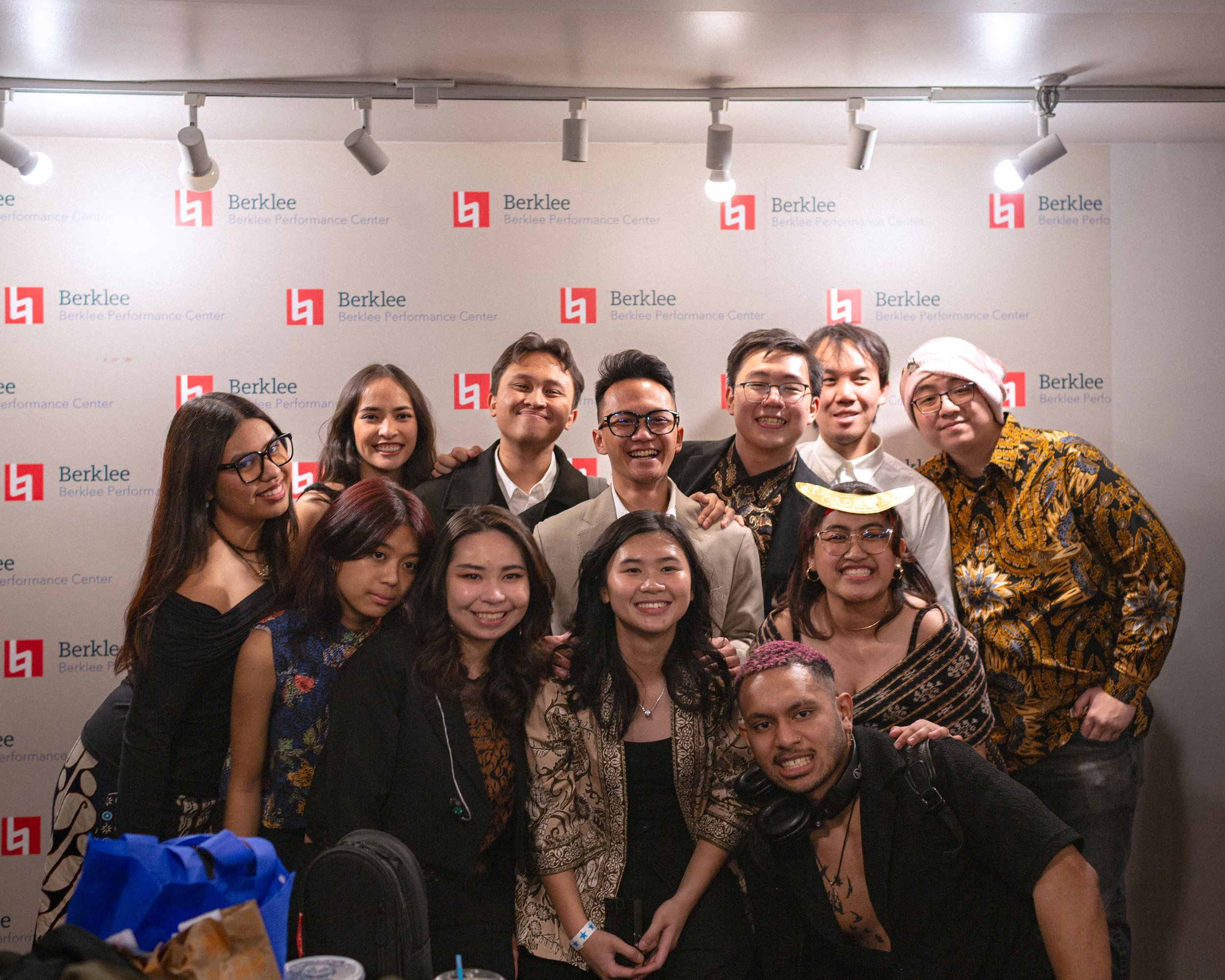 An image of riko with the Indonesian team from the Berklee ASEAN show. They are in the rightmost position.
