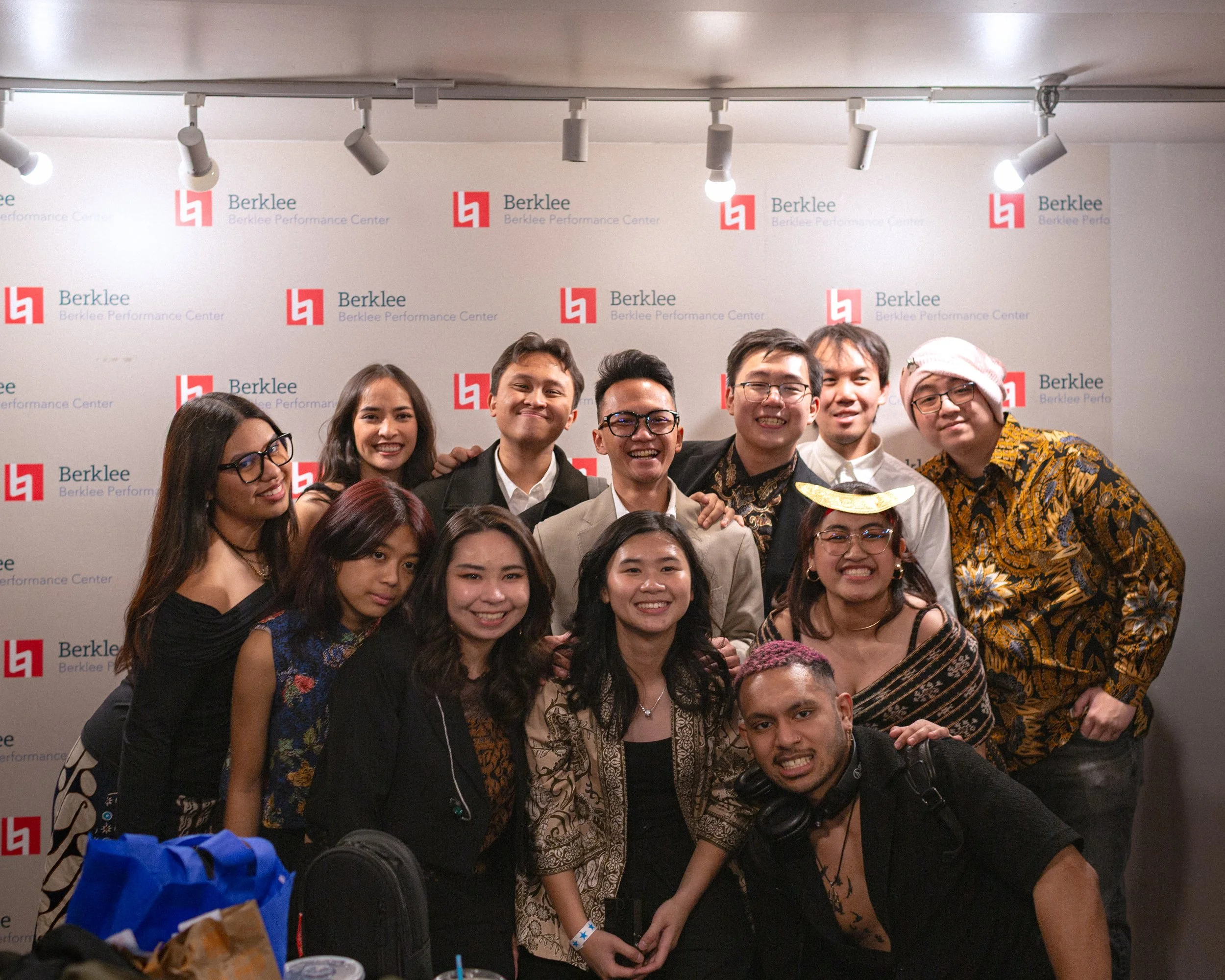 An image of riko with the Indonesian team from the Berklee ASEAN show. They are in the rightmost position.