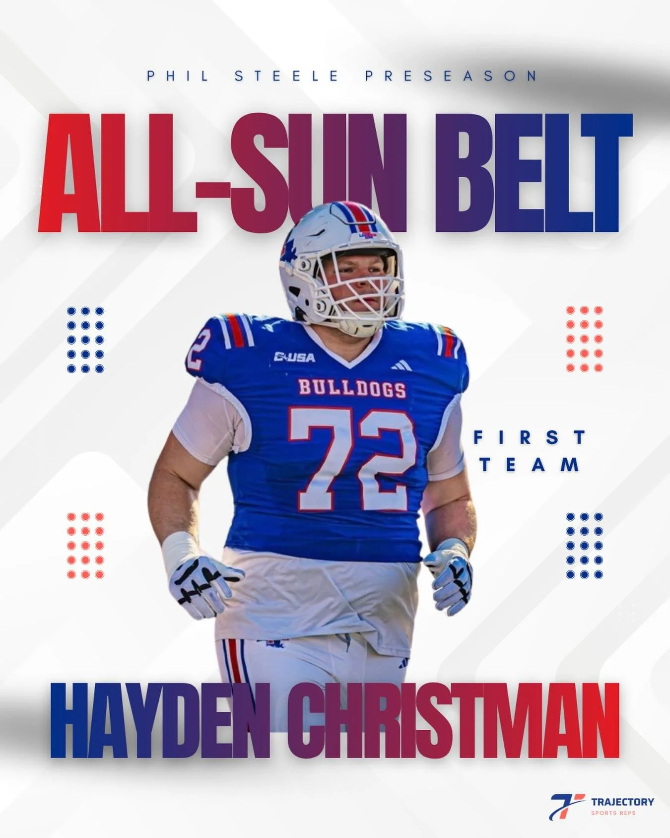 Congrats to our guy HAYDEN CHRISTMAN (@hayden_c74) on being named to Phil Steele preseason All-Sun Belt First Team