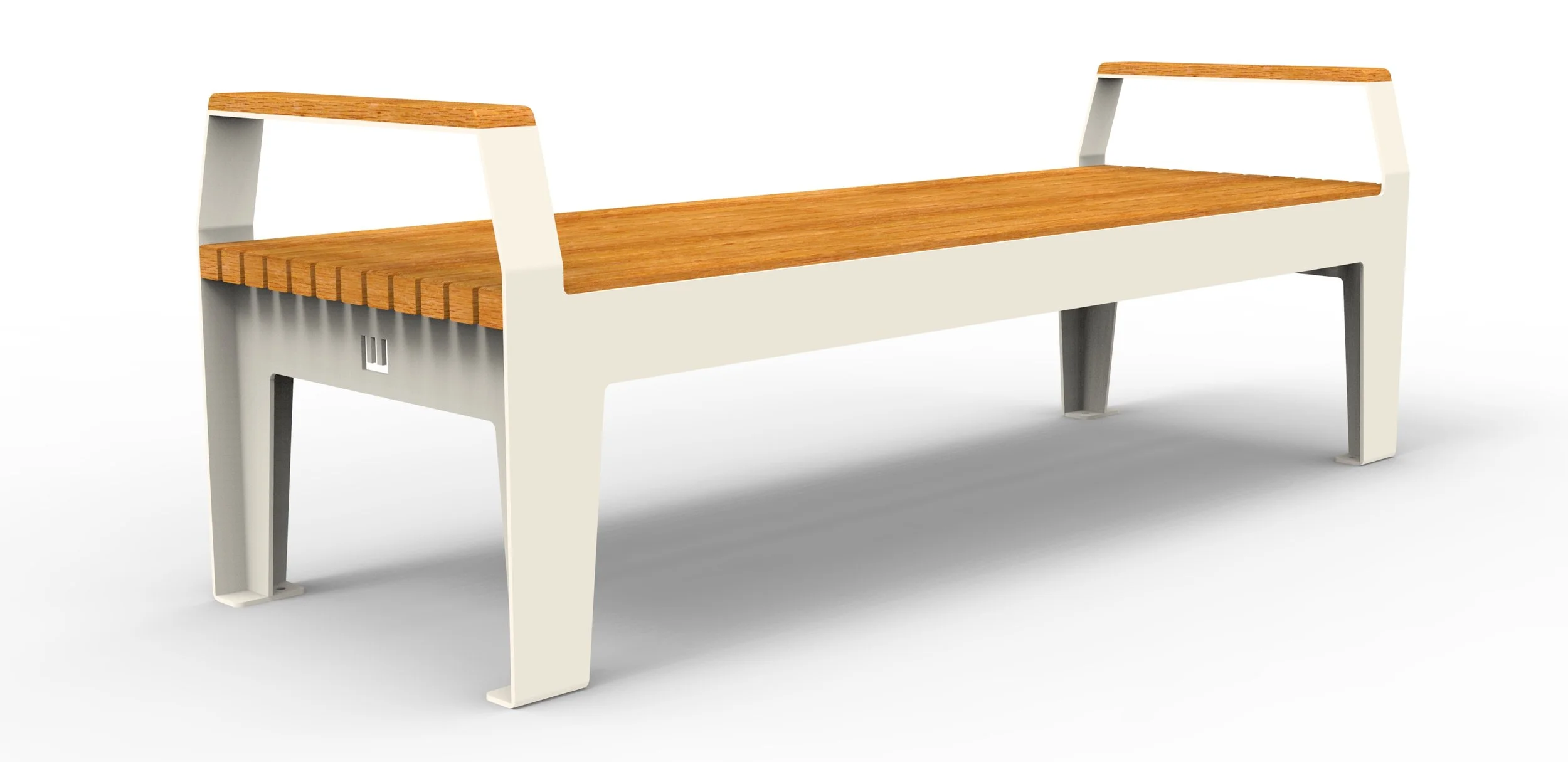 outdoor timber bench seat powder coated frame
