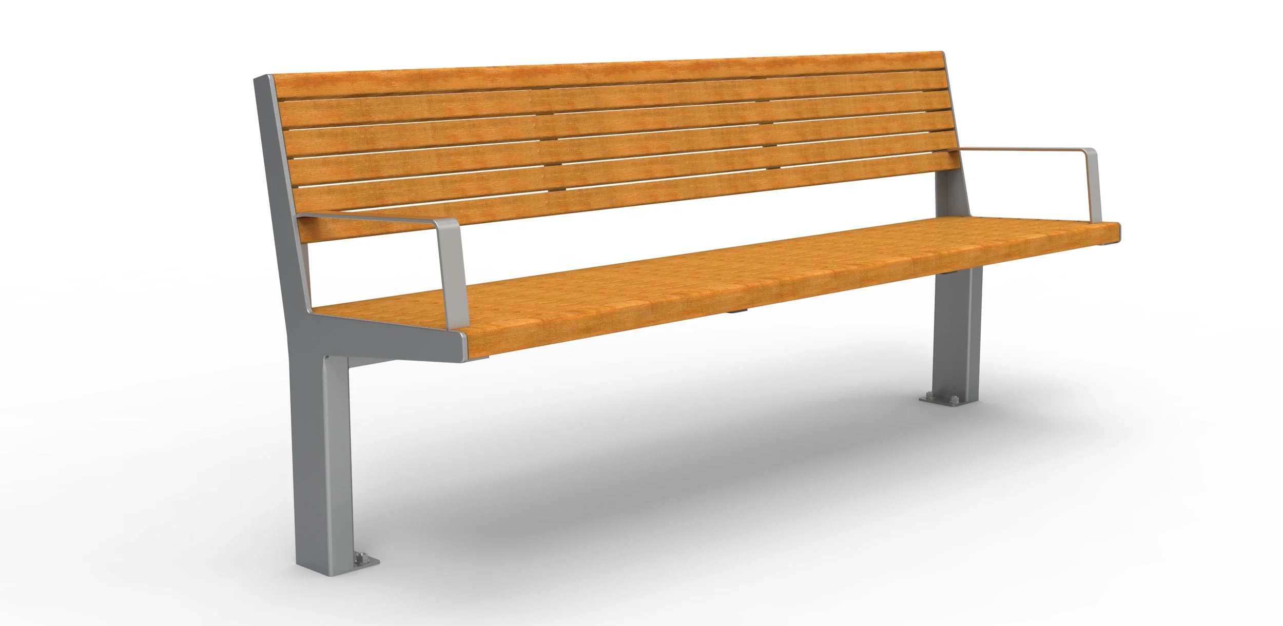 timber and stainless steel seat for outdoors