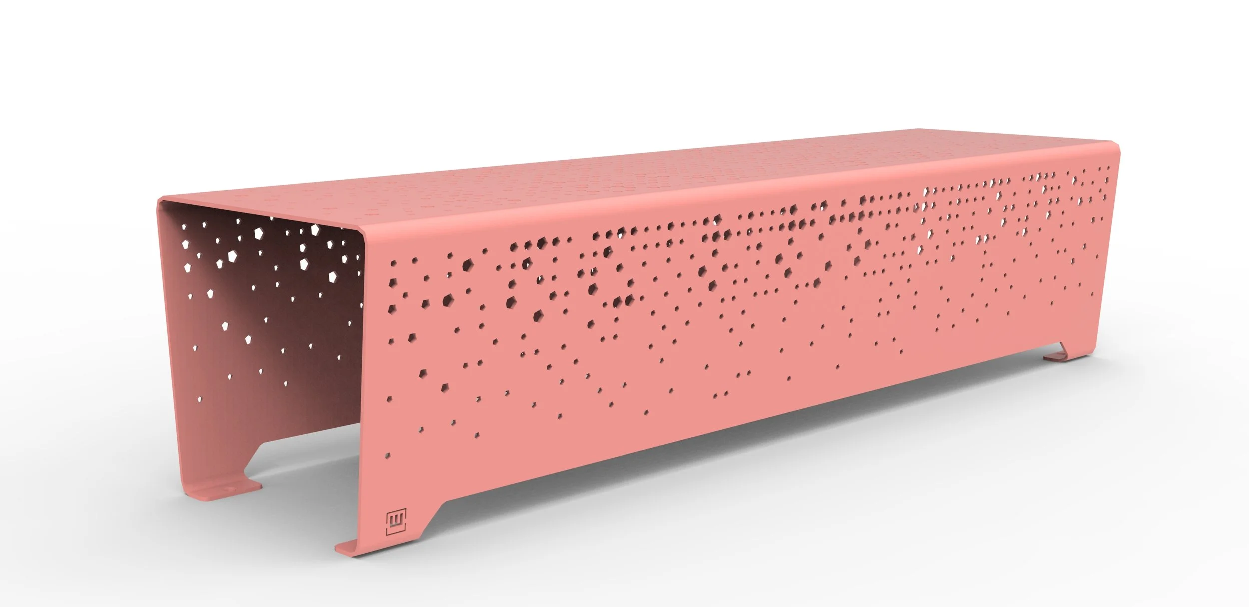 custom steel powder coated bench seat