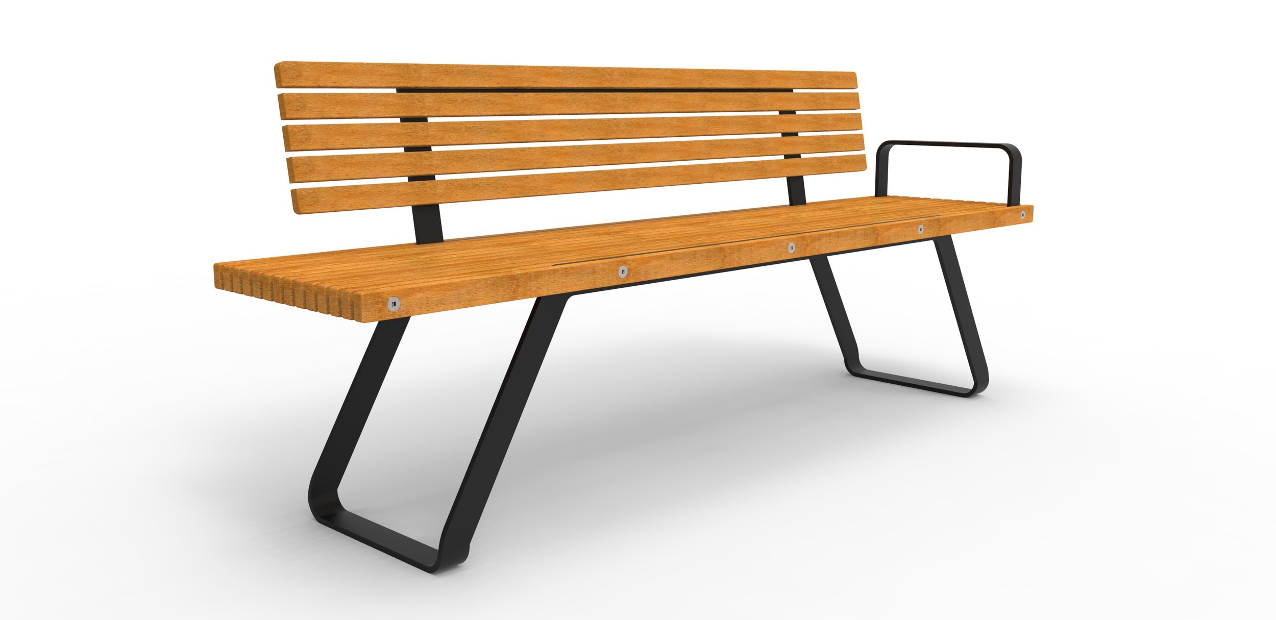 Timber and steel street seating