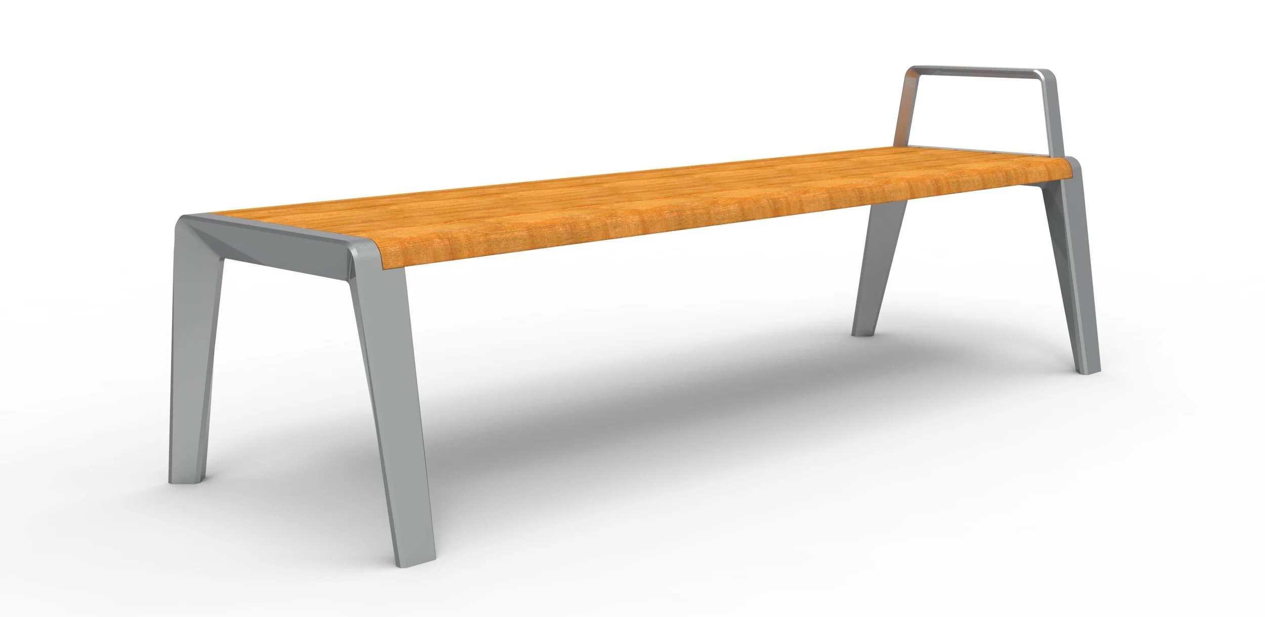 timber and steel outdoor bench seat