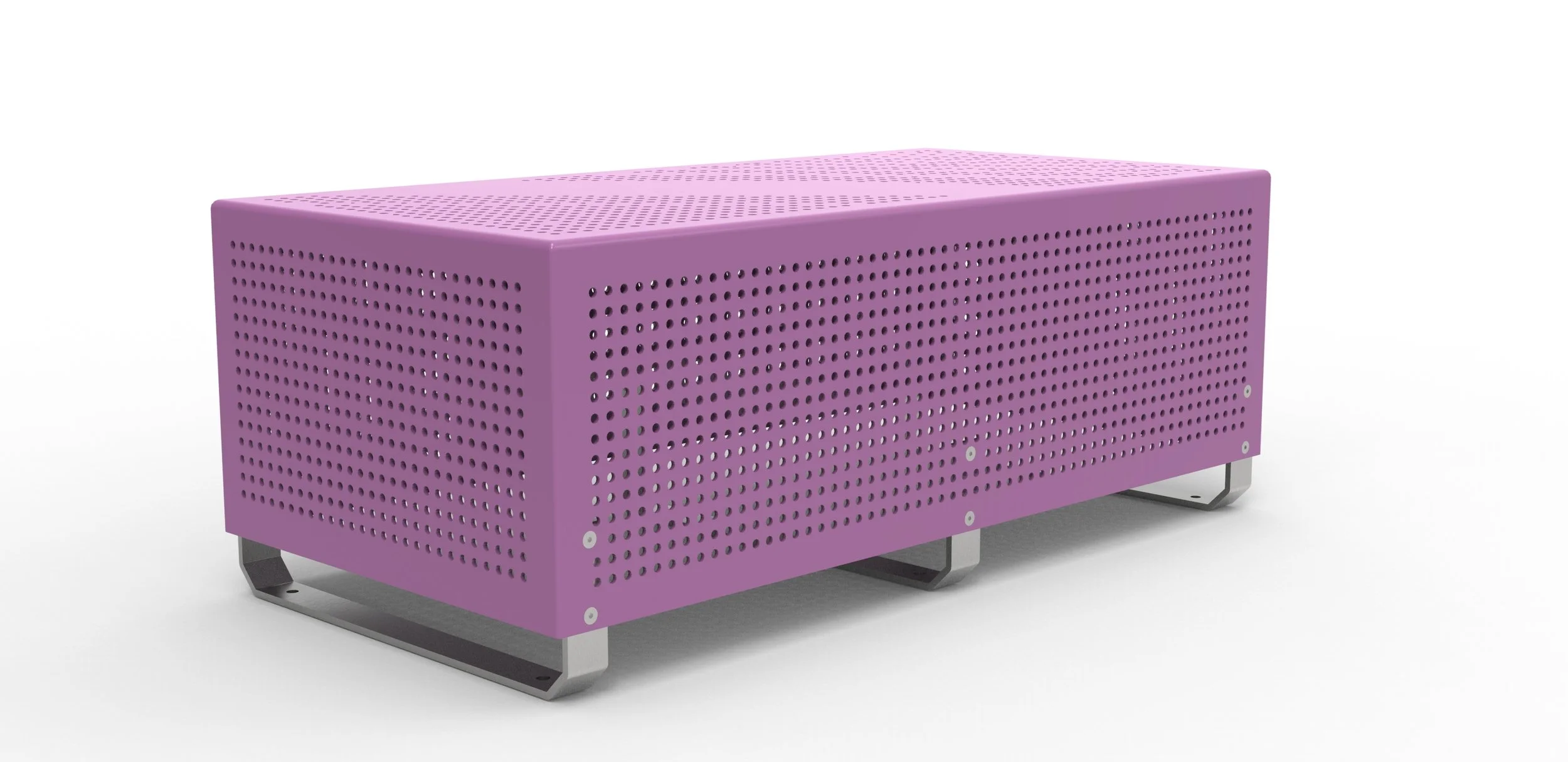 powder coated steel bench seat