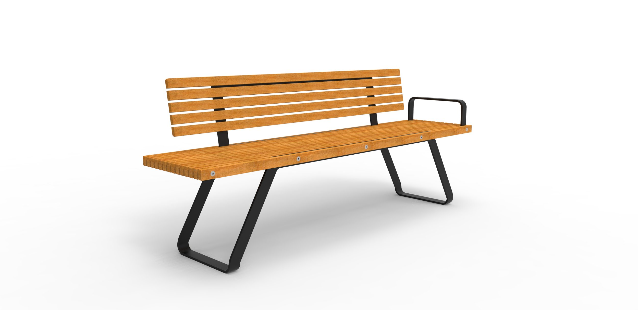 Timber and steel street seating