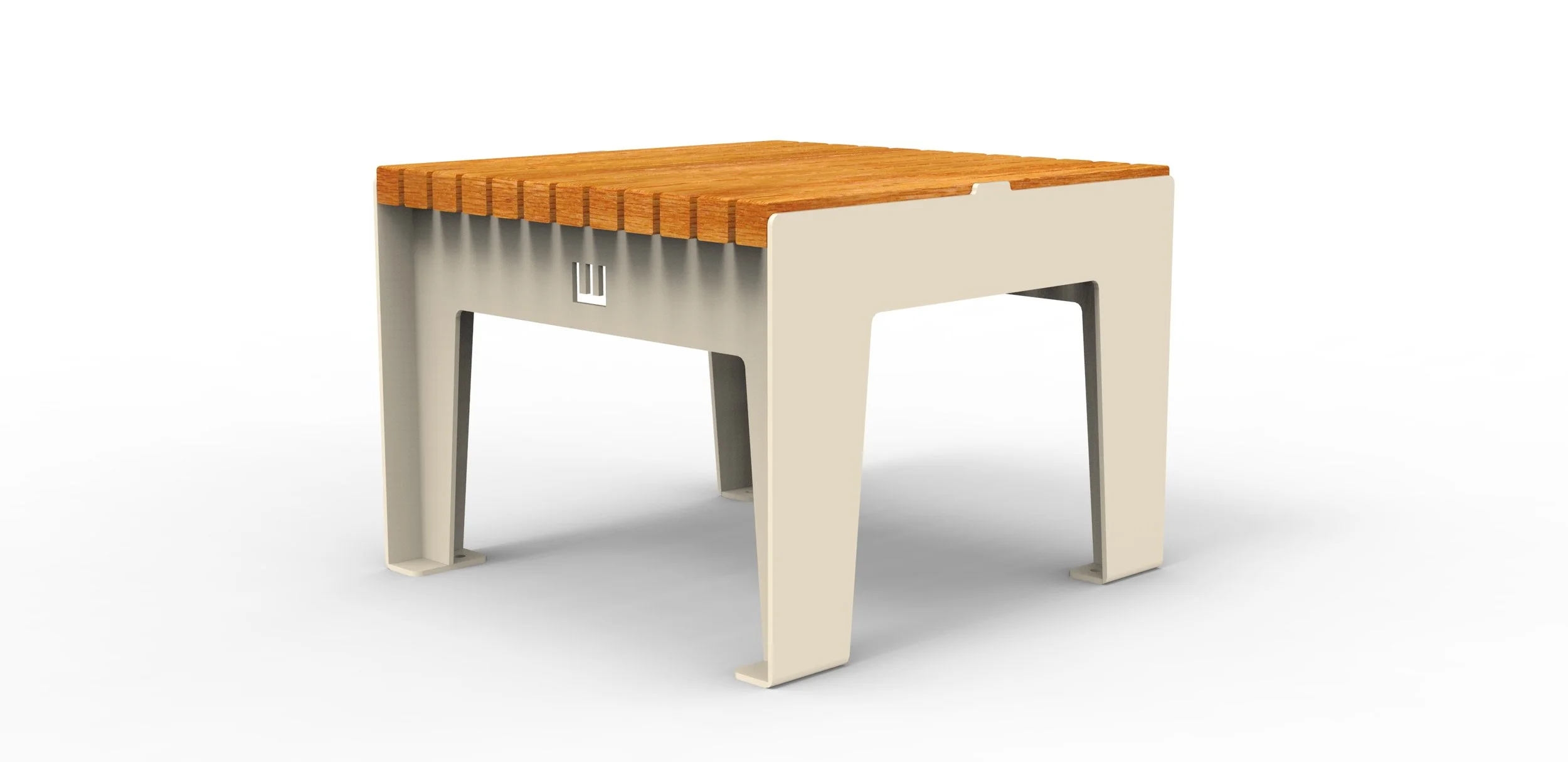 mini timber and powder coat outdoor bench seat