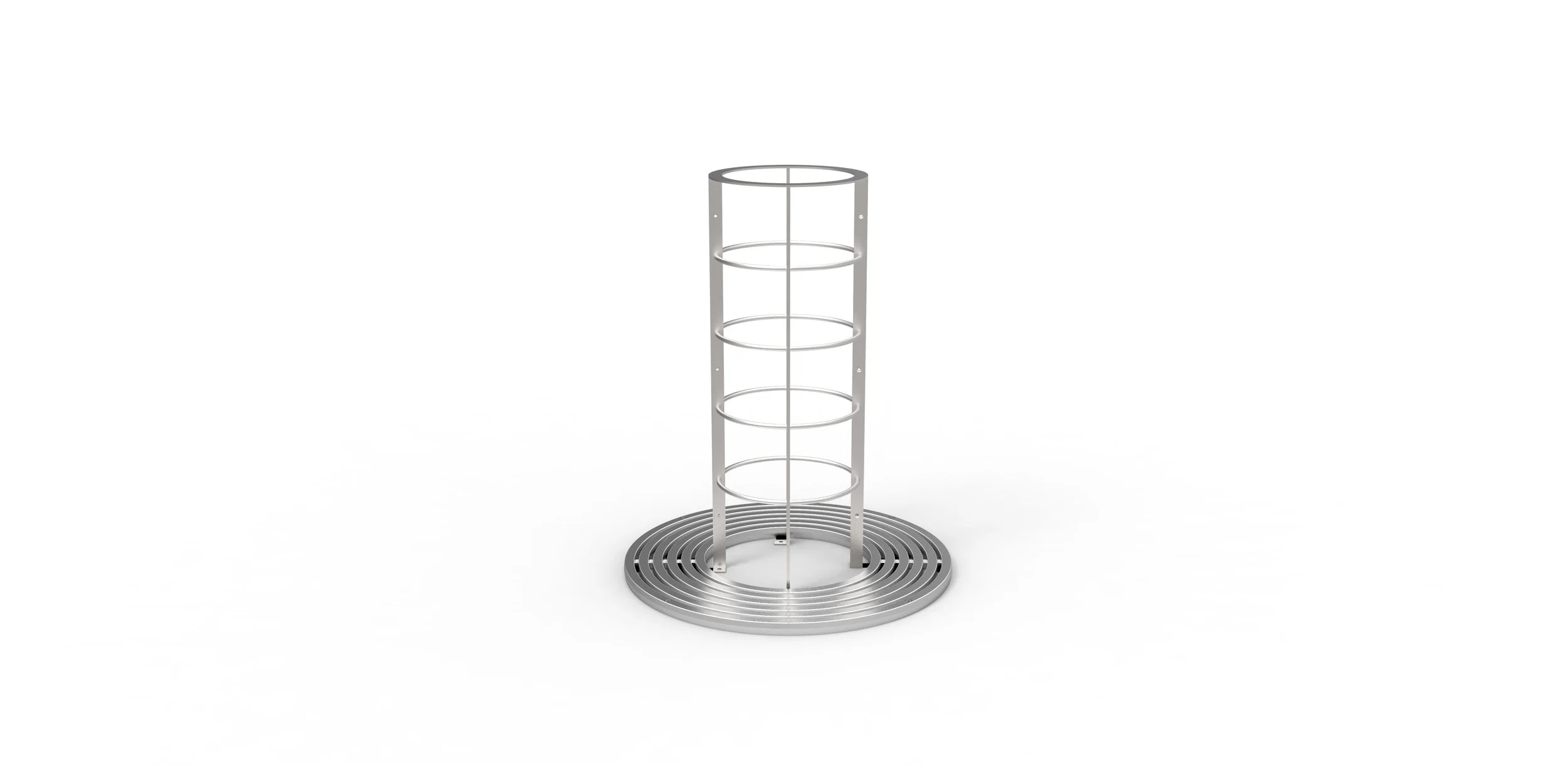 A steel tree grate for public spaces