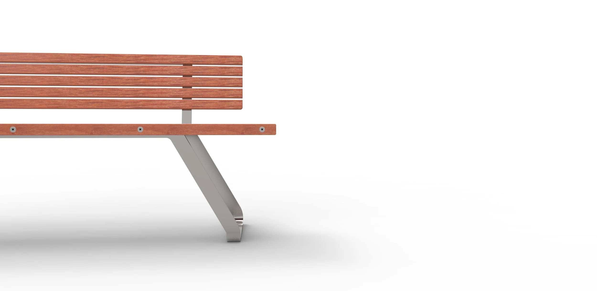 Timber and steel street seating