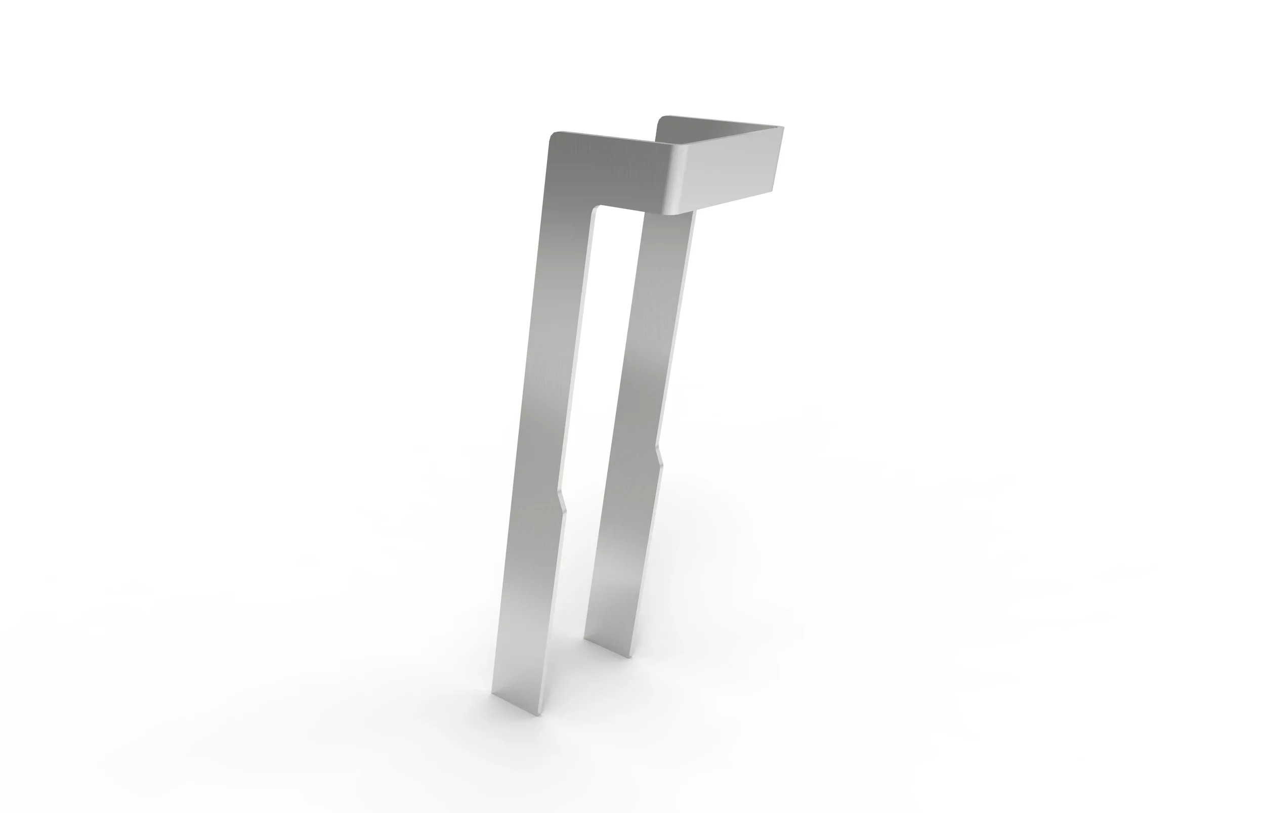 A stainless steel bike rack