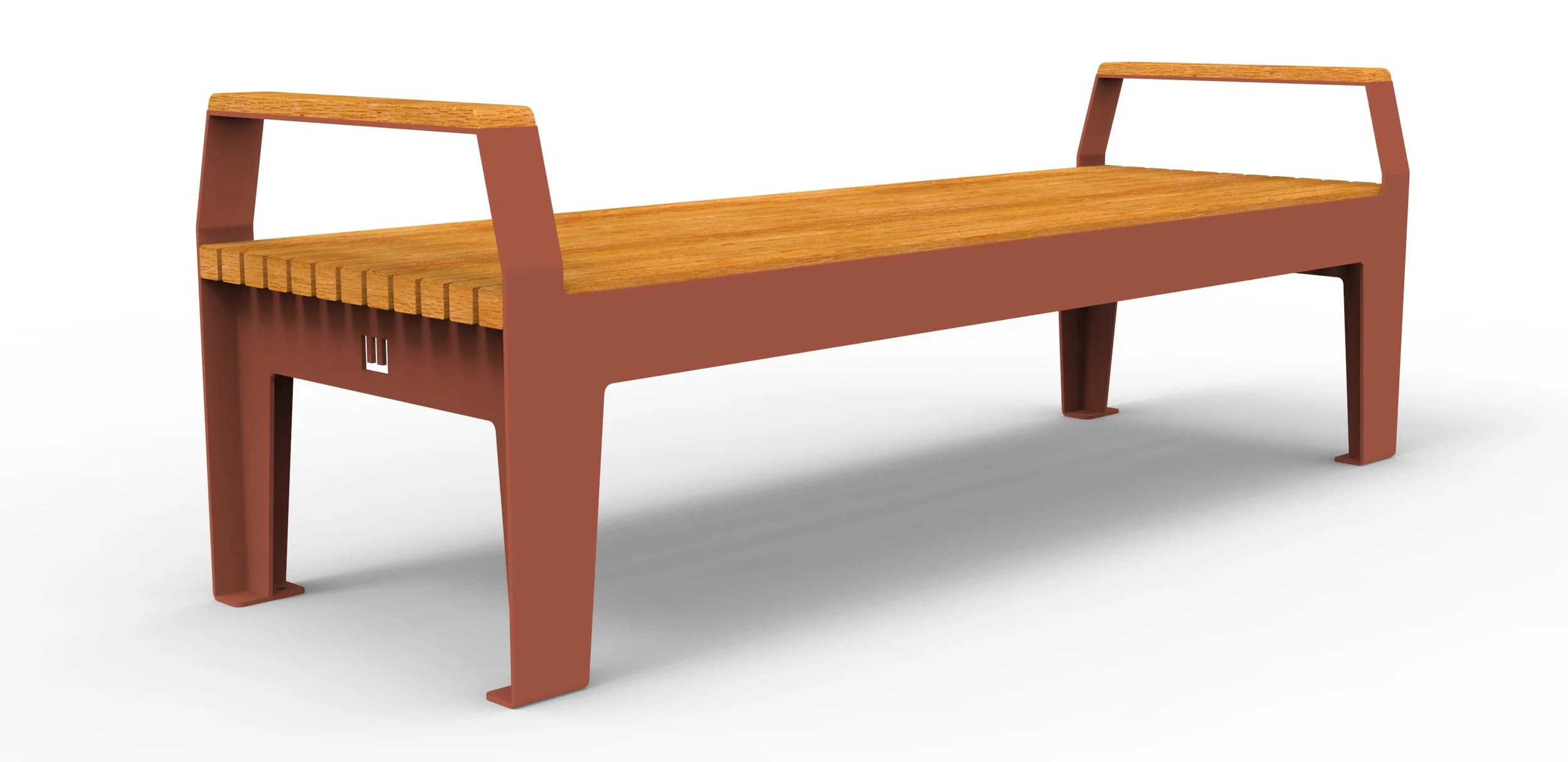 outdoor bench seat with arm rests