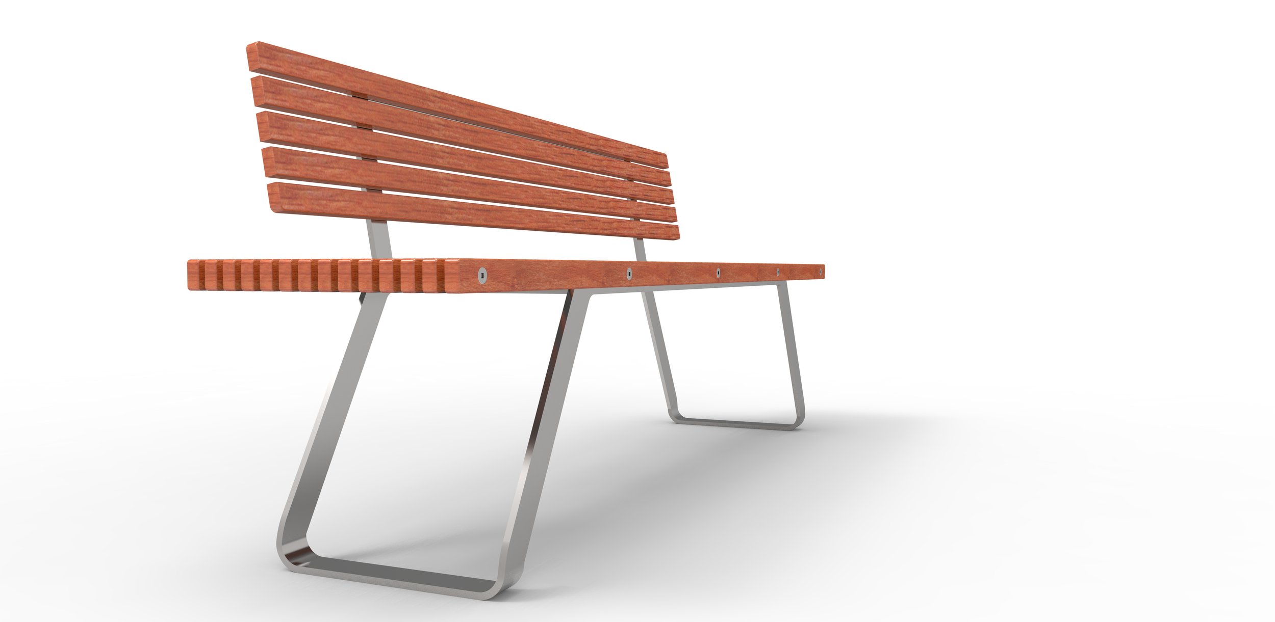 Timber and steel street seating