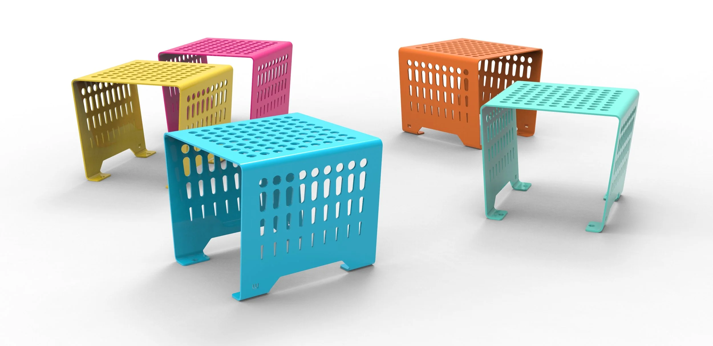 mini bench seats made of powder coated steel