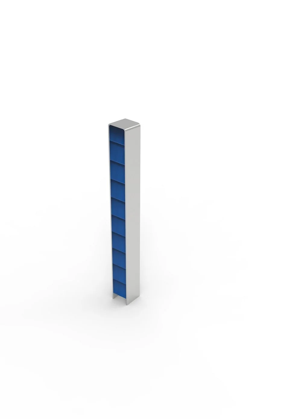 A stainless steel bollard