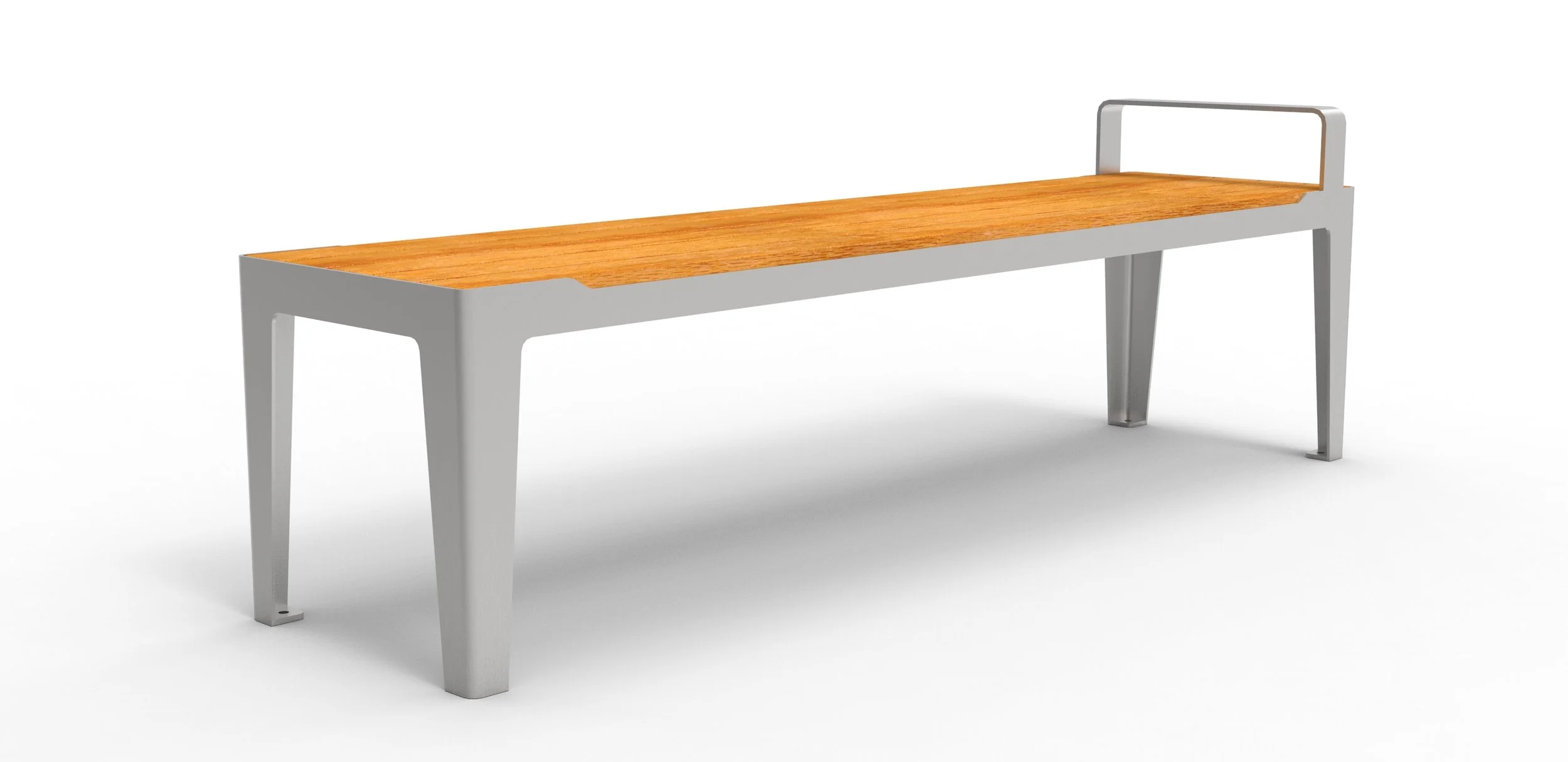 timber and steel bench seat