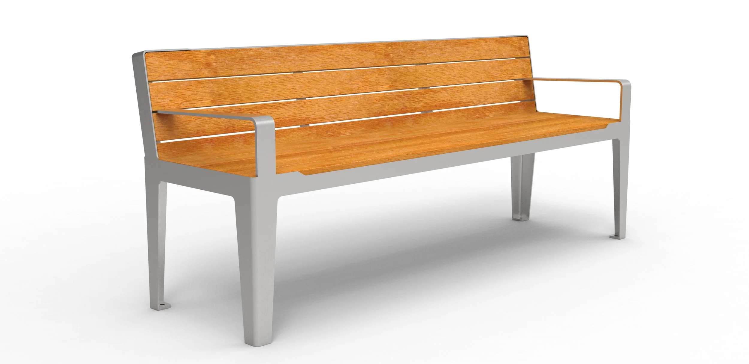 timber and steel outdoor seat