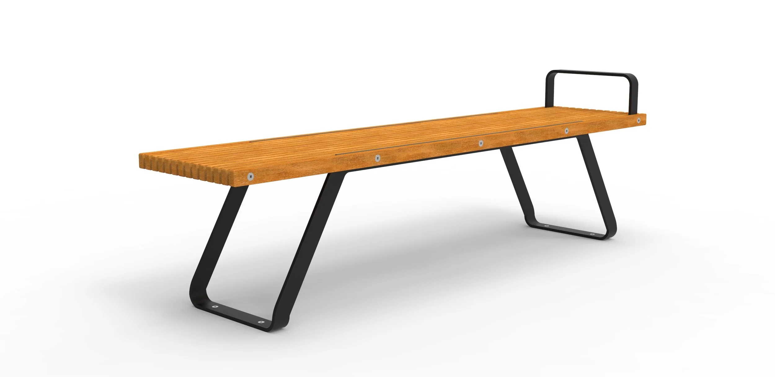 timber and steel outdoor bench seat