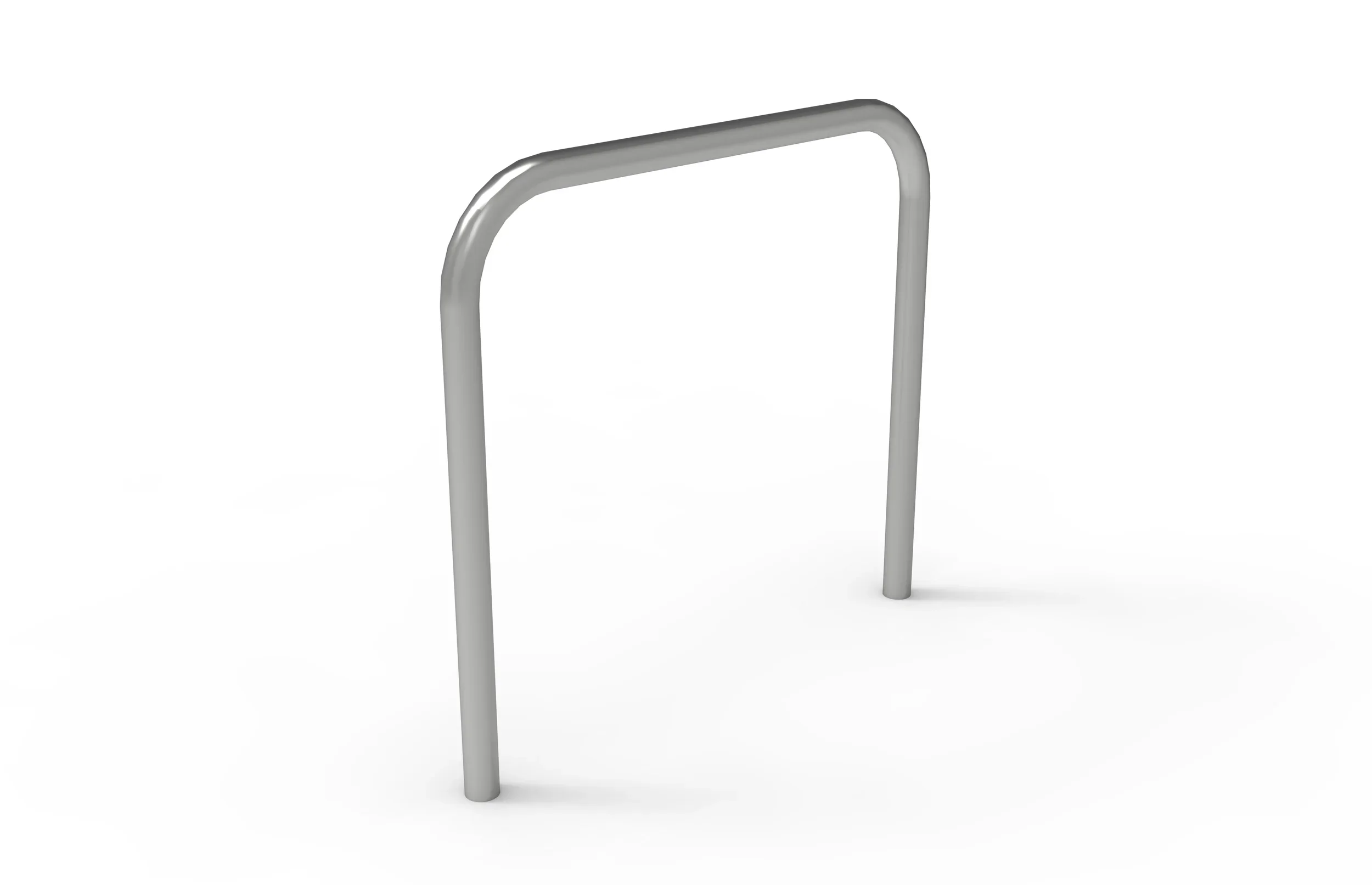 A stainless steel bike rack