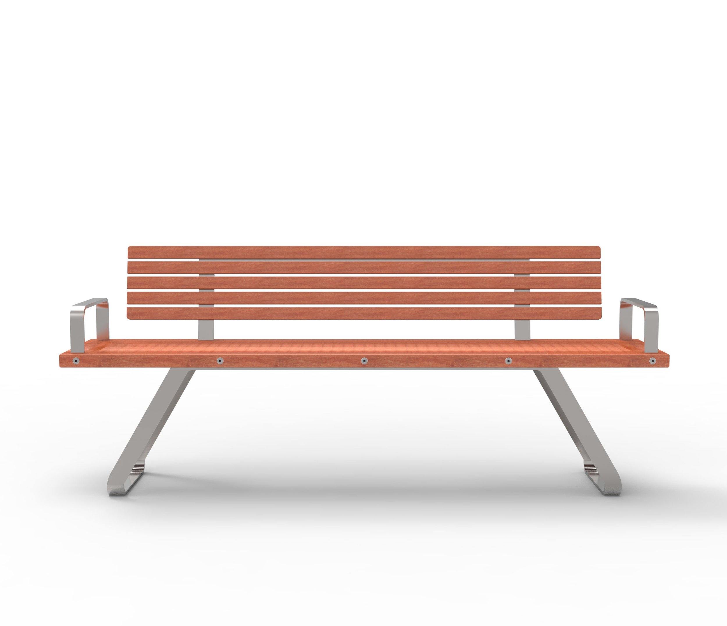 Timber and steel street seating