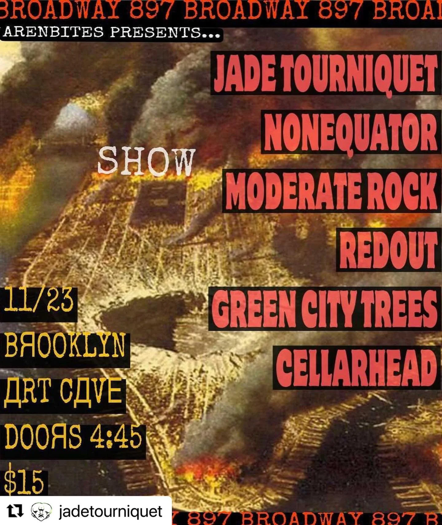 Pre- Turkey Day event. Today. Only $15! Come out! Support this great line up.