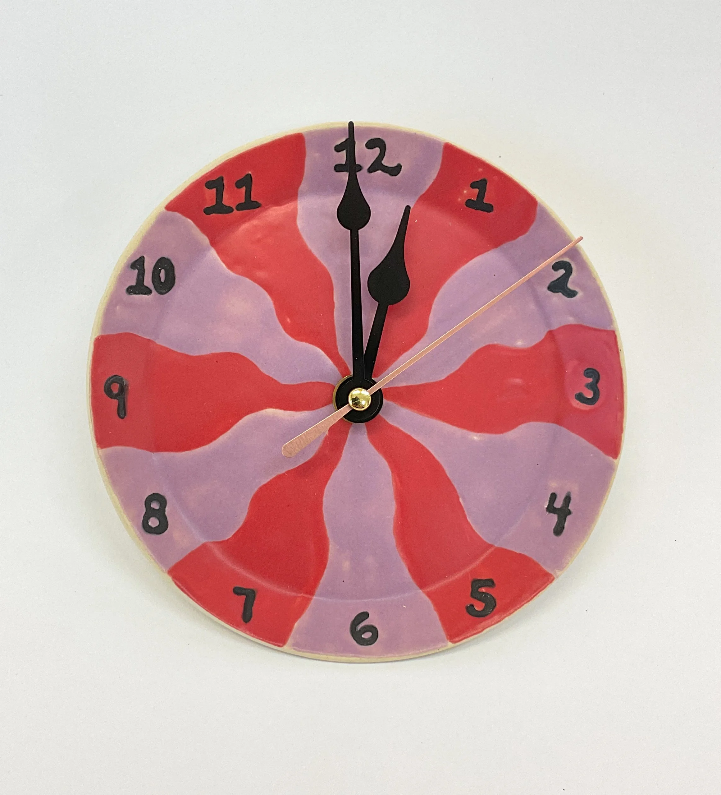 Red & Purple Satin Glaze Clock