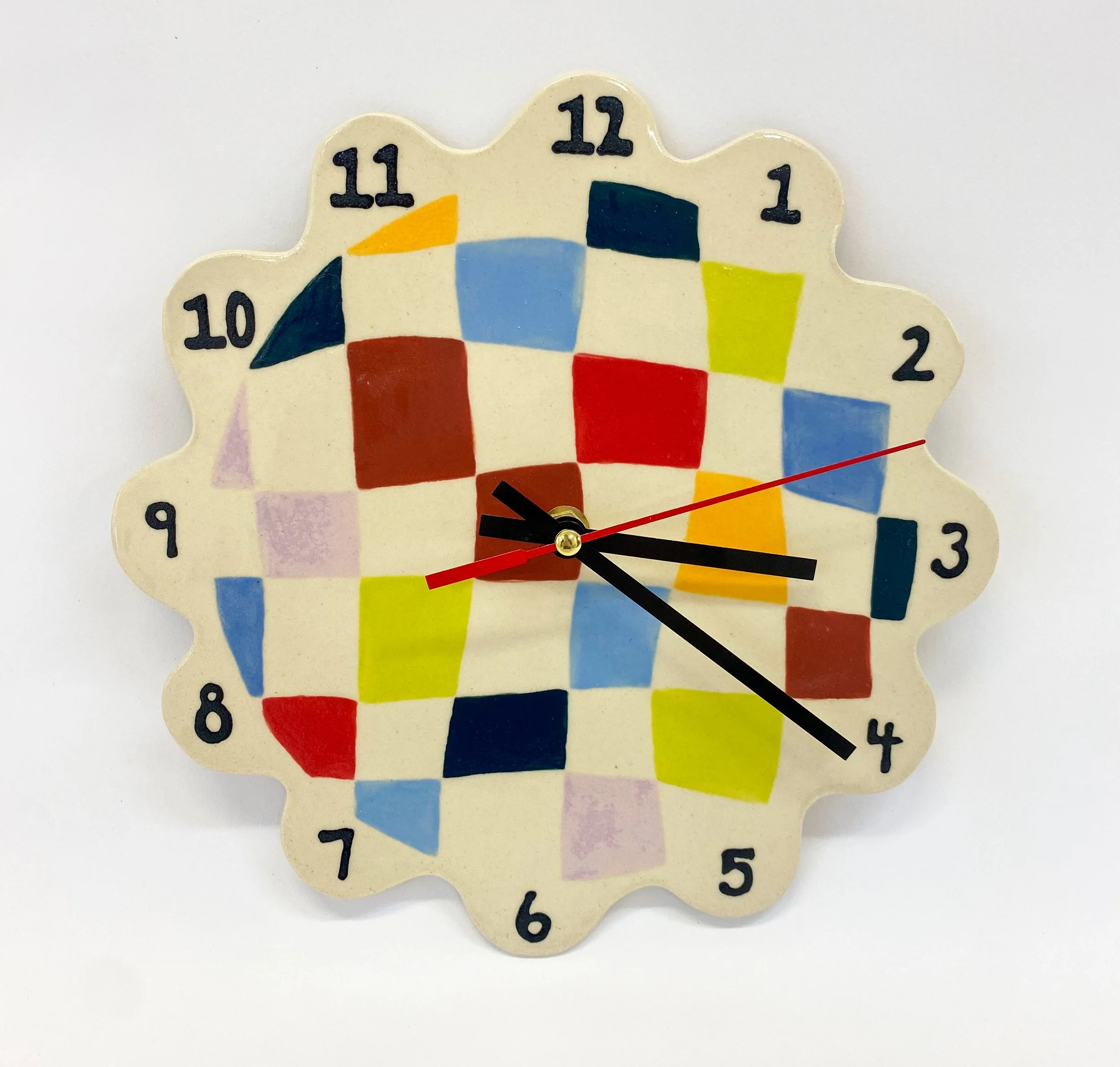Wavy Checkered Clock