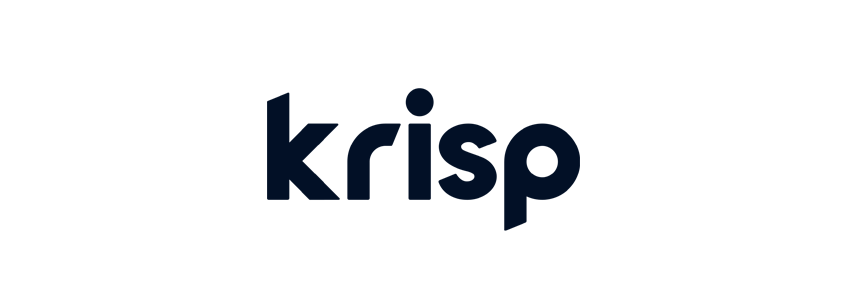 Krisp logo in black and blue text