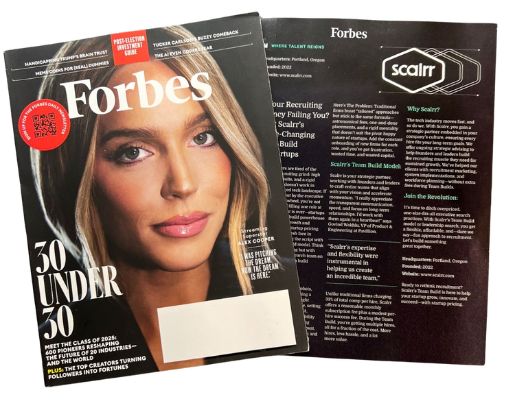 Forbes magazine featuring article of Scalrr. 