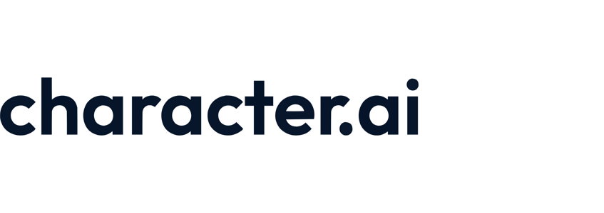 Logo of character.ai with a stylized lowercase word 'character.ai' in dark blue.