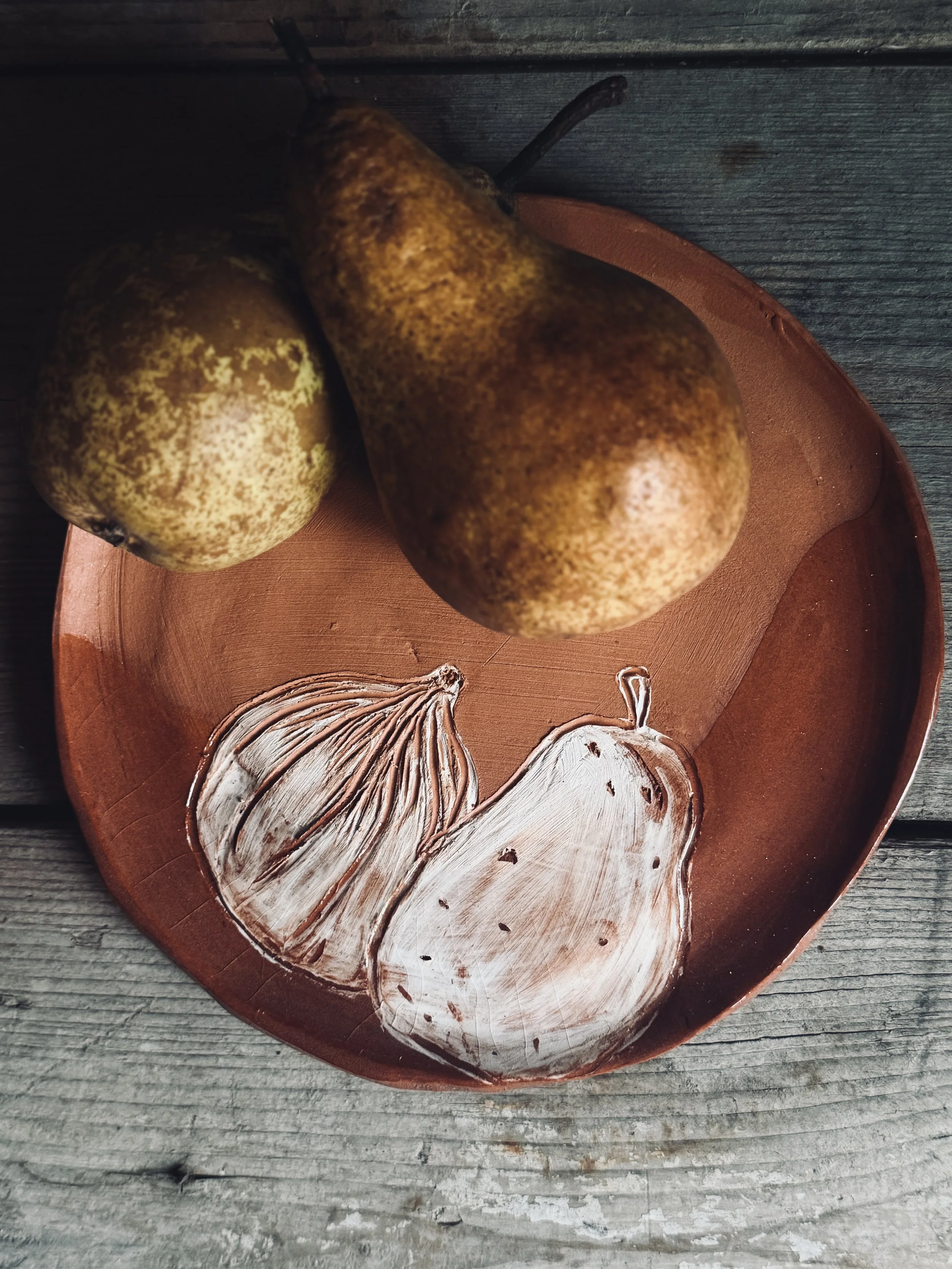 Handmade Red Clay Dessert Plate