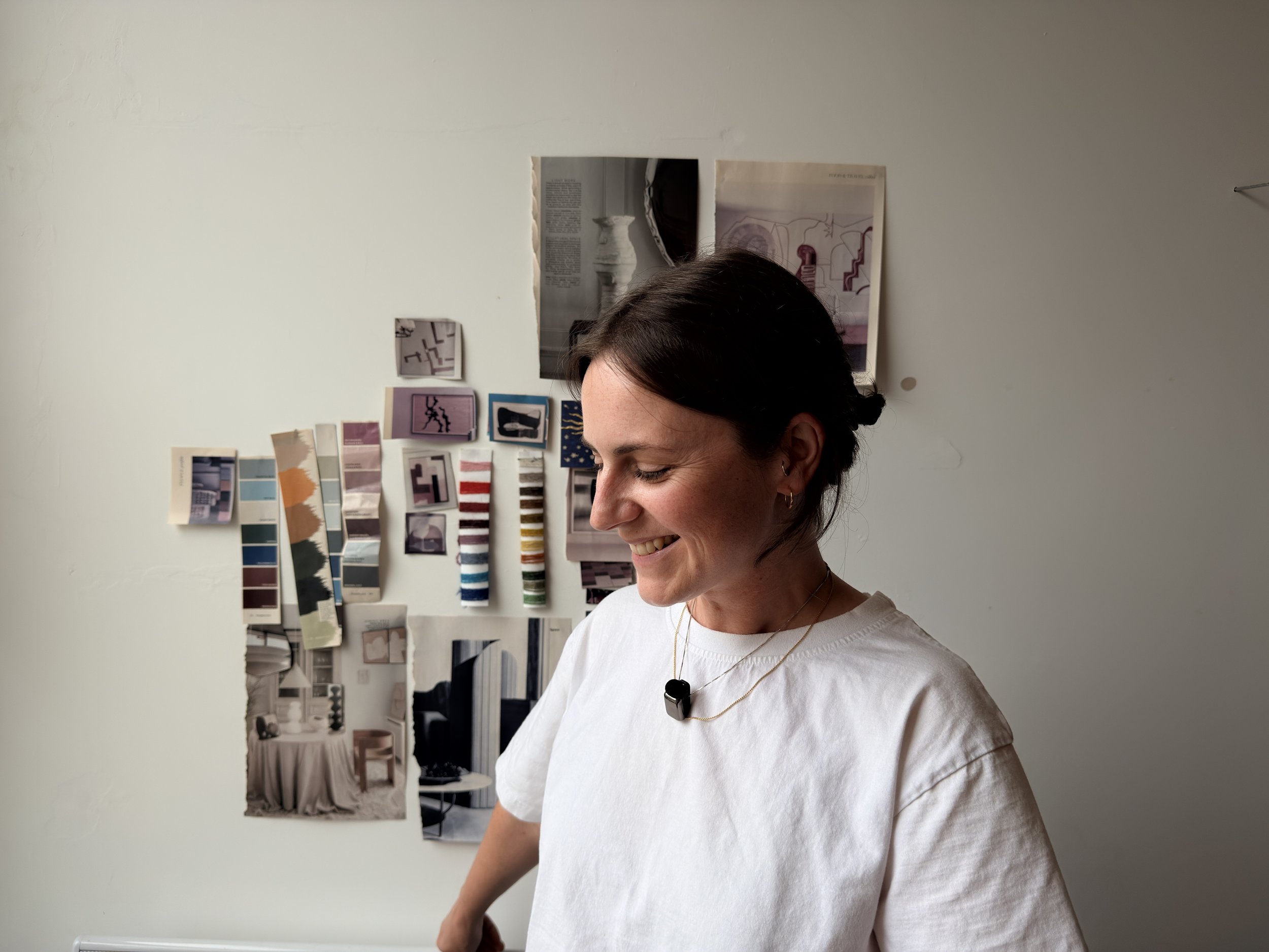 Alice Liptrot textile artist in her studio