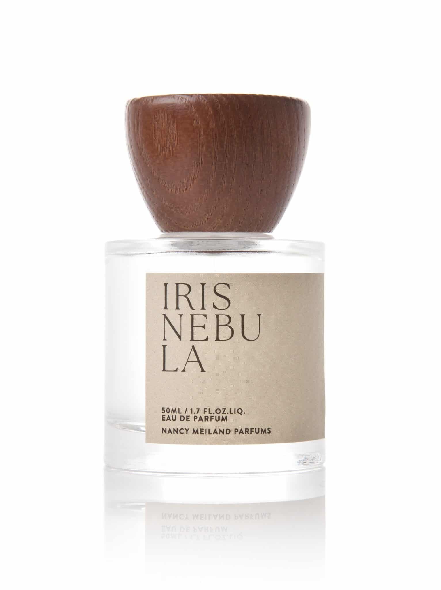 Iris Nebula 50ml Eau de Parfum by Nancy Meiland Parfums — niche fragrance with wooden cap available through MUSE Creative Studio Brighton