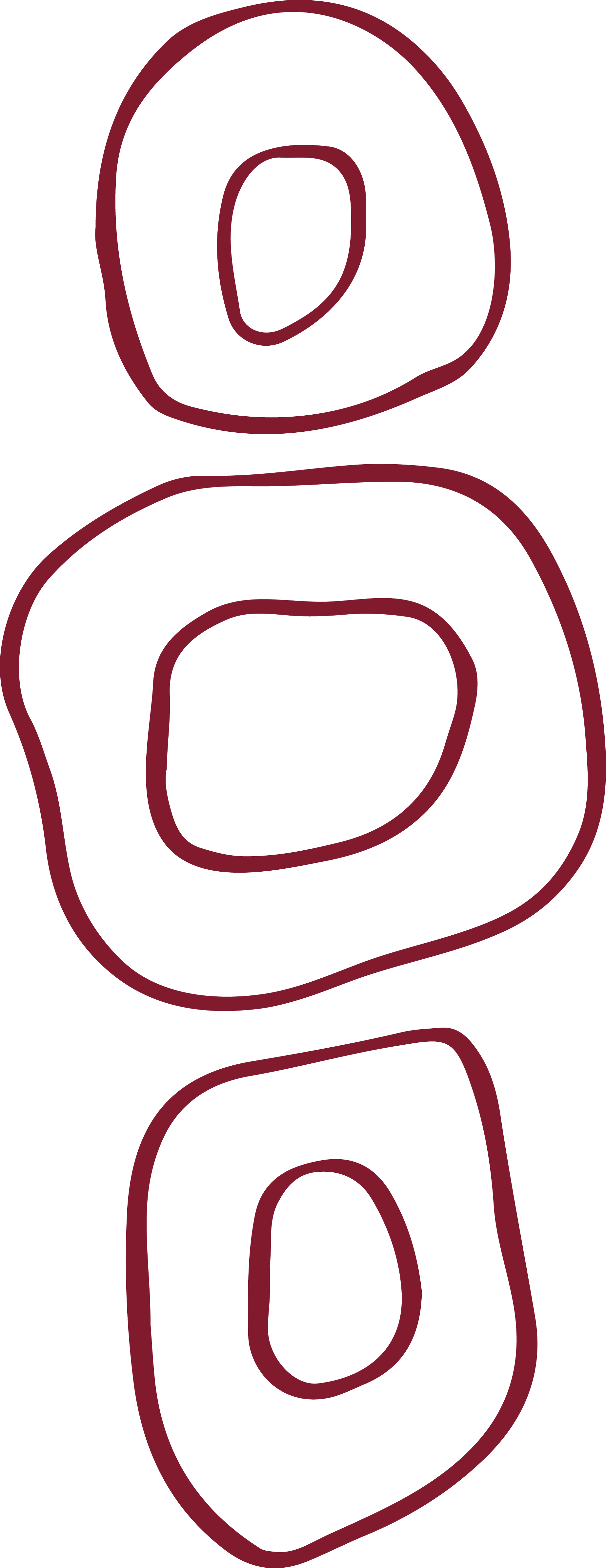 Hand-drawn letters spelling 'O' in red outline on a black background.