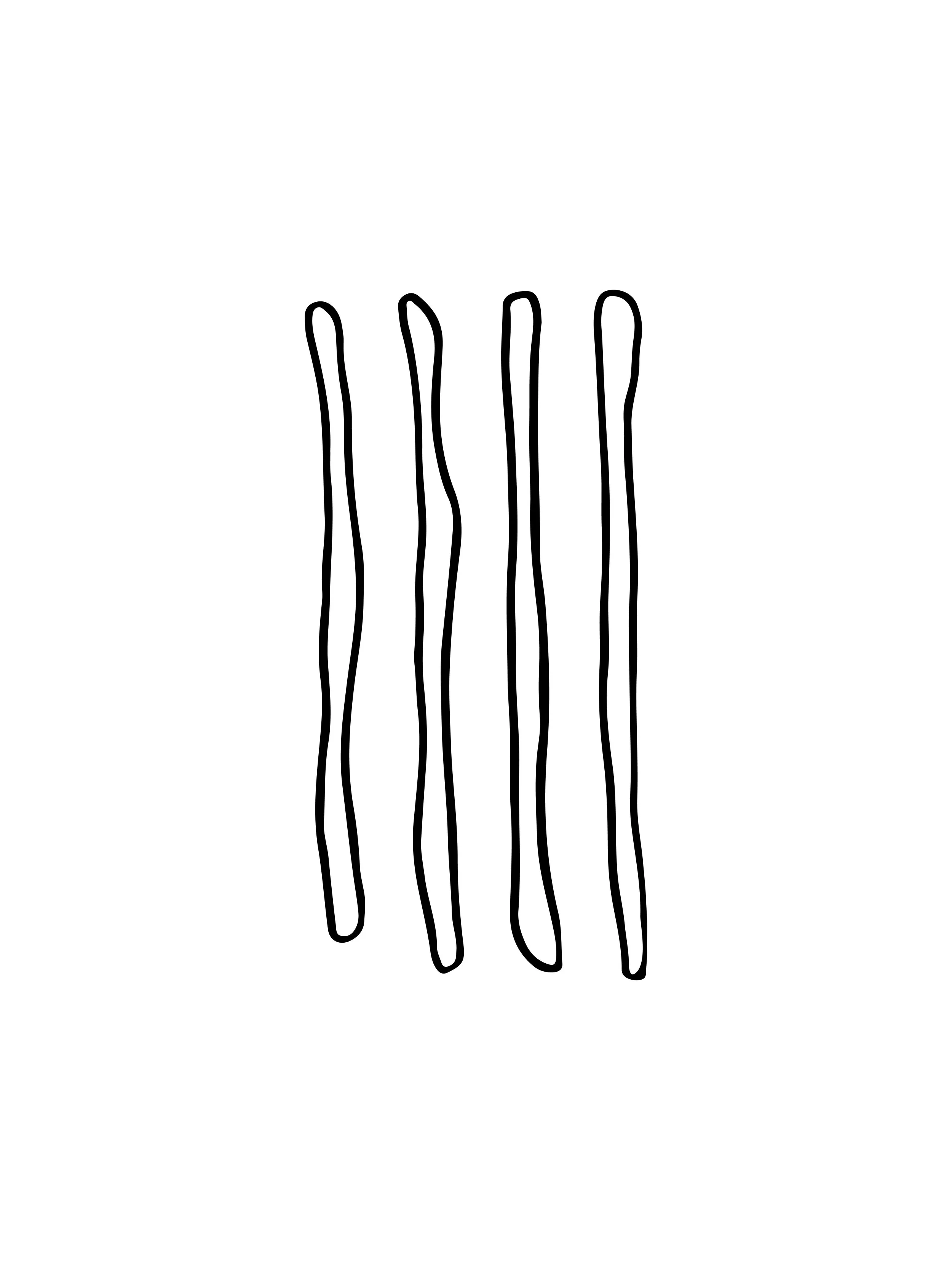 Five parallel black wavy lines on a white background.