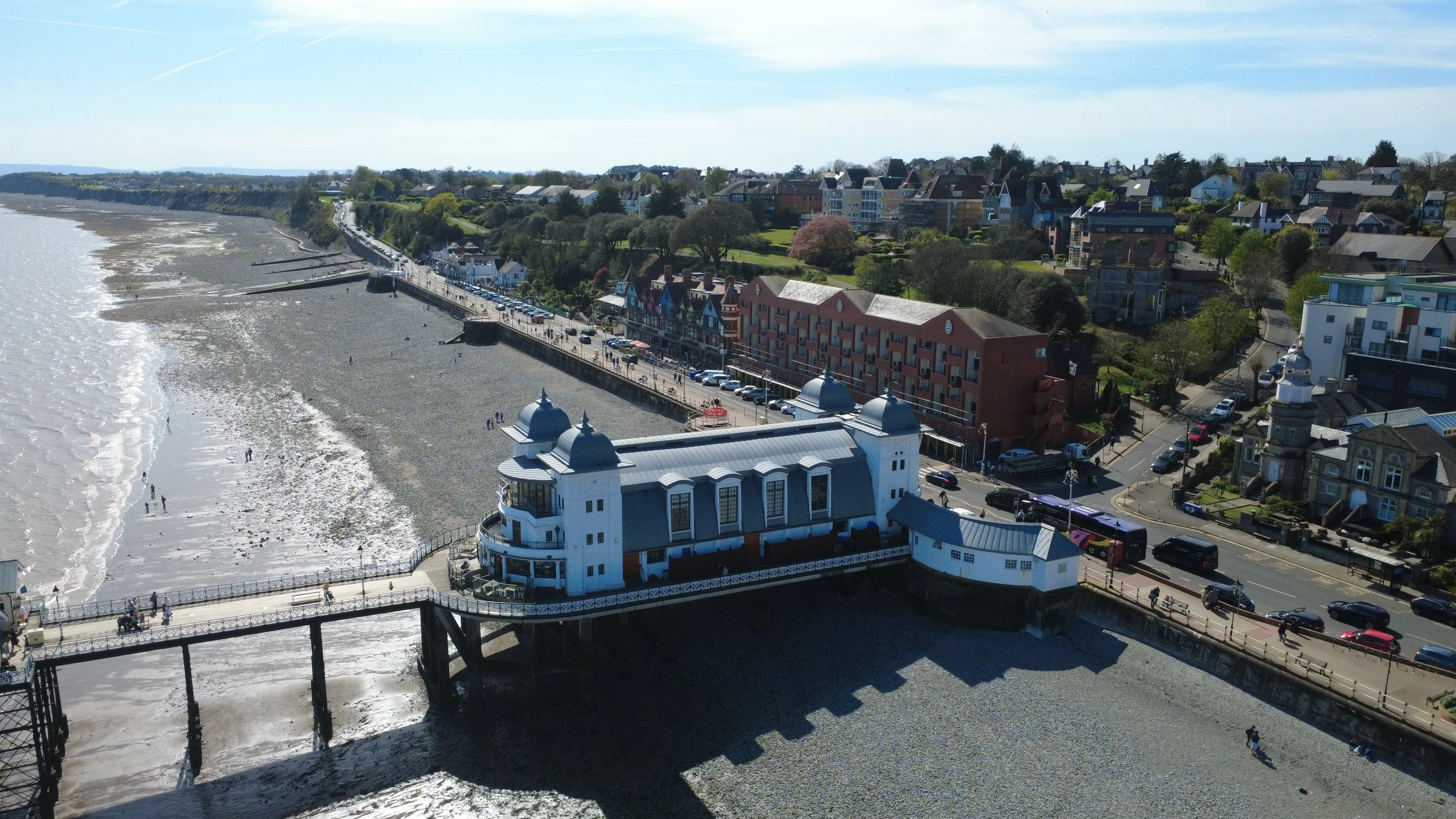 Aerial drone photo of Penarth Pier by The Bird's Eye Guy.