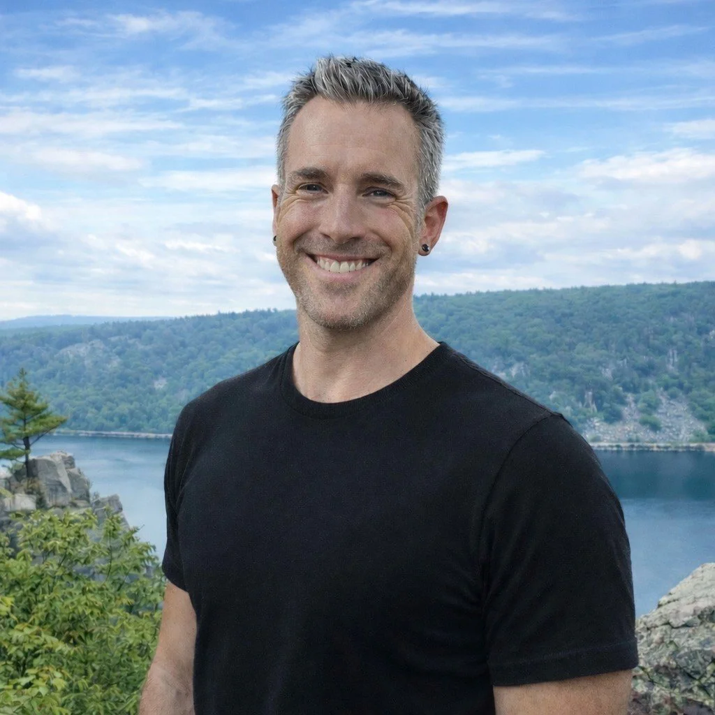 Brett Thomas outdoors at Devil’s Lake State Park in Wisconsin