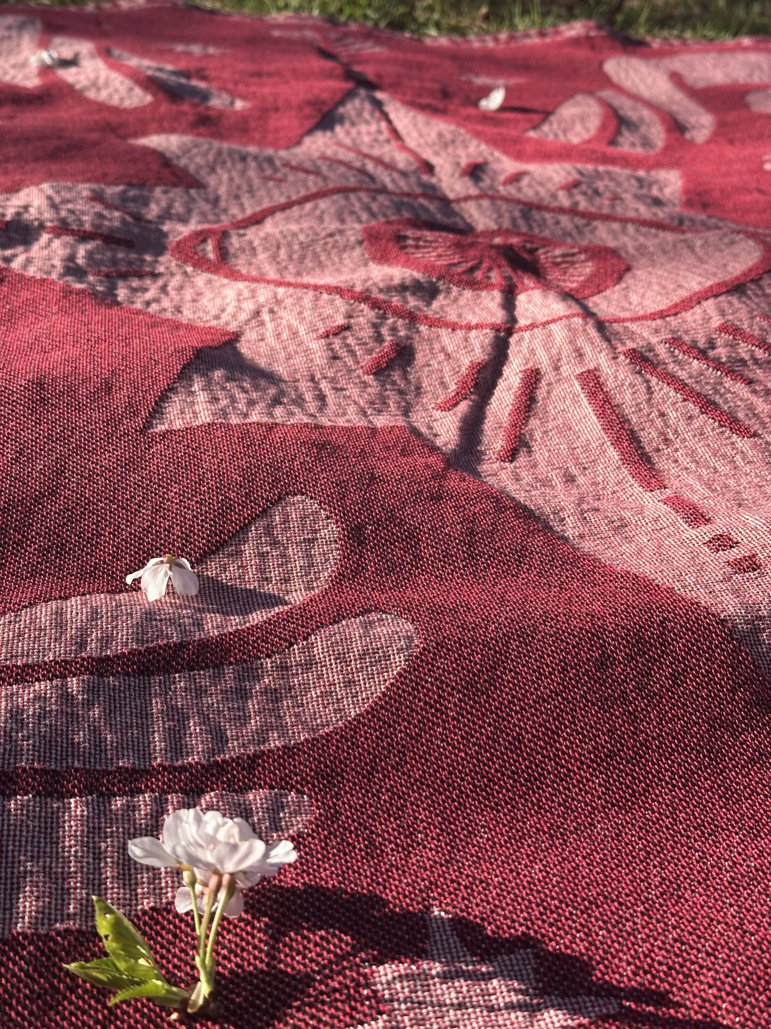 A closer shot of the blanket shows the soft texture of the weave