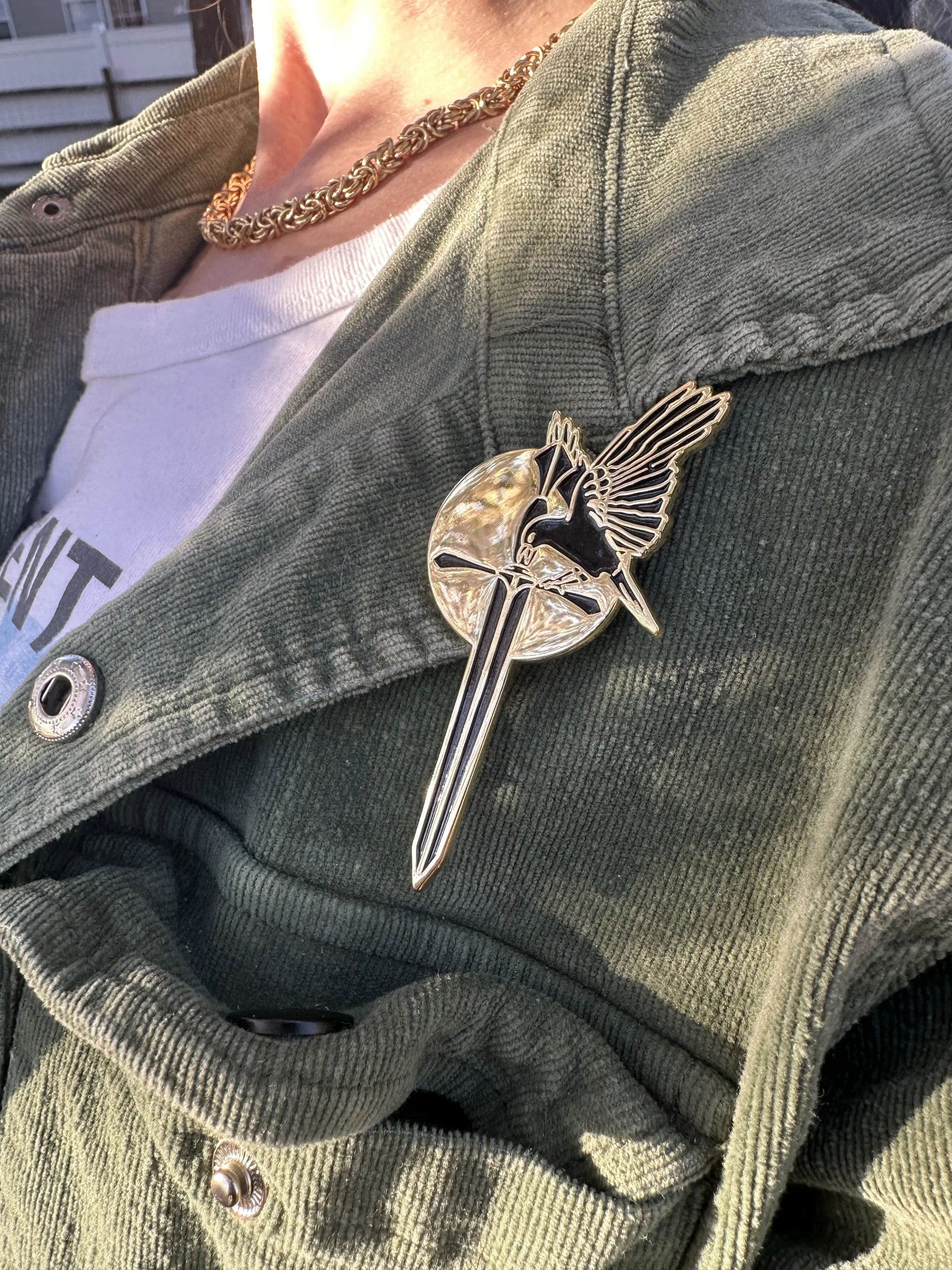 Raven Sword Enamel Pin