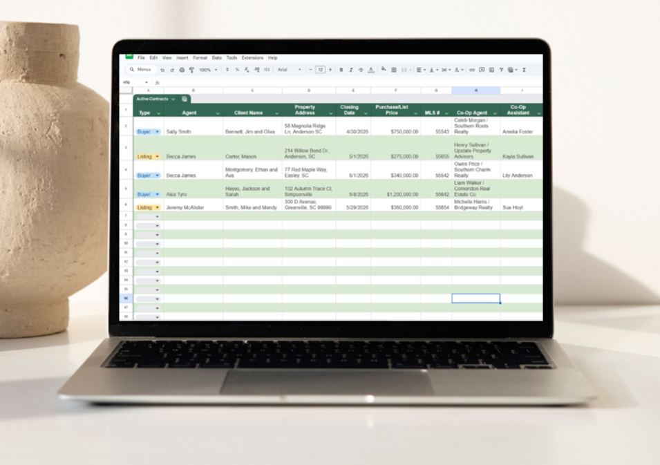 Real Estate Business Organization  CRM Expenses Contacts Commission Tracker