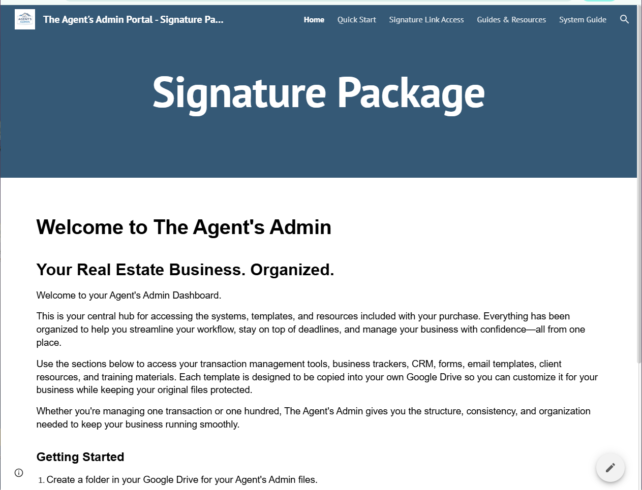 Signature Package Portal