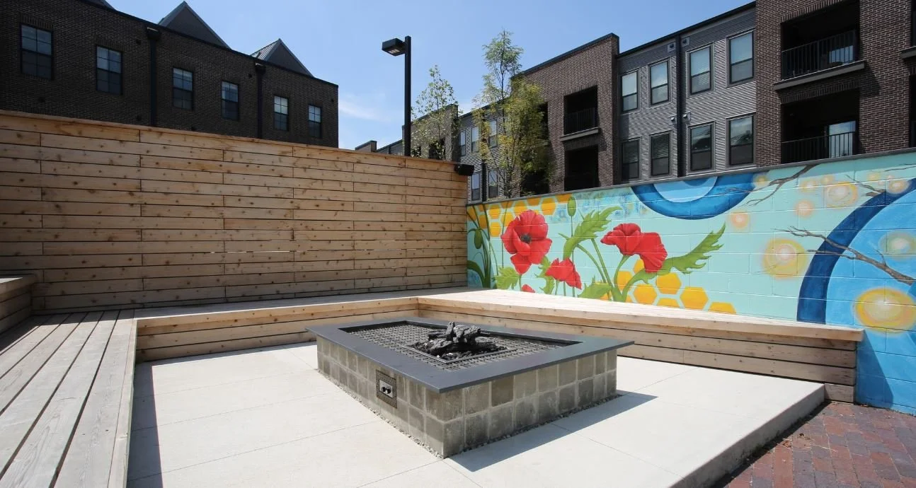 townhomes and gardens from firepit.JPG