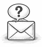 Envelope with a question mark above it