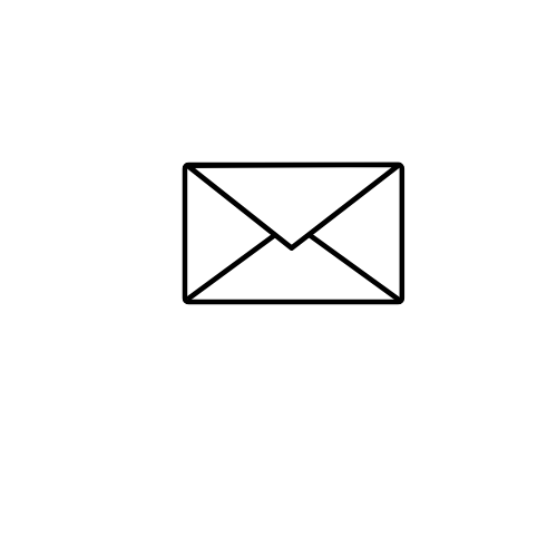 Envelope icon centered on a black background.